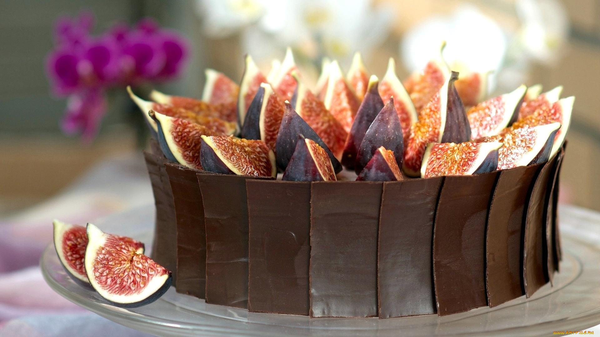 еда, торты, шоколад, инжир
