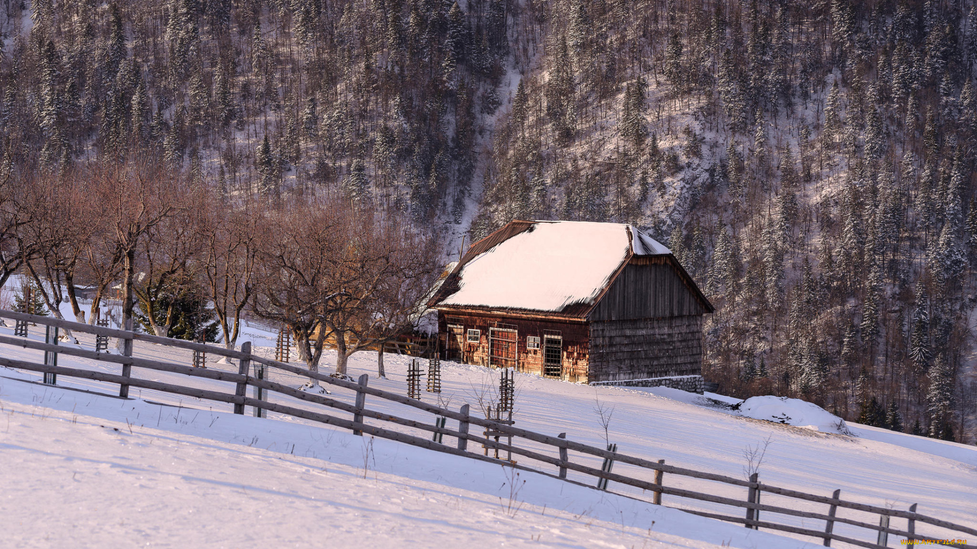 города, -, здания, , дома, brasov, горы, зима, magura, румыниЯ