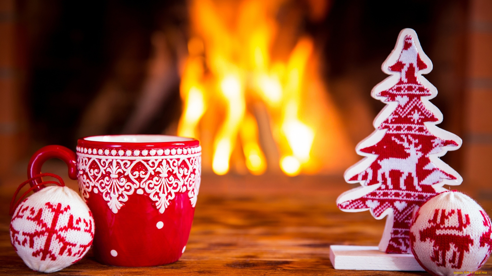 праздничные, -, разное, , новый, год, шарики, чашка, огонь, ёлка, вязание