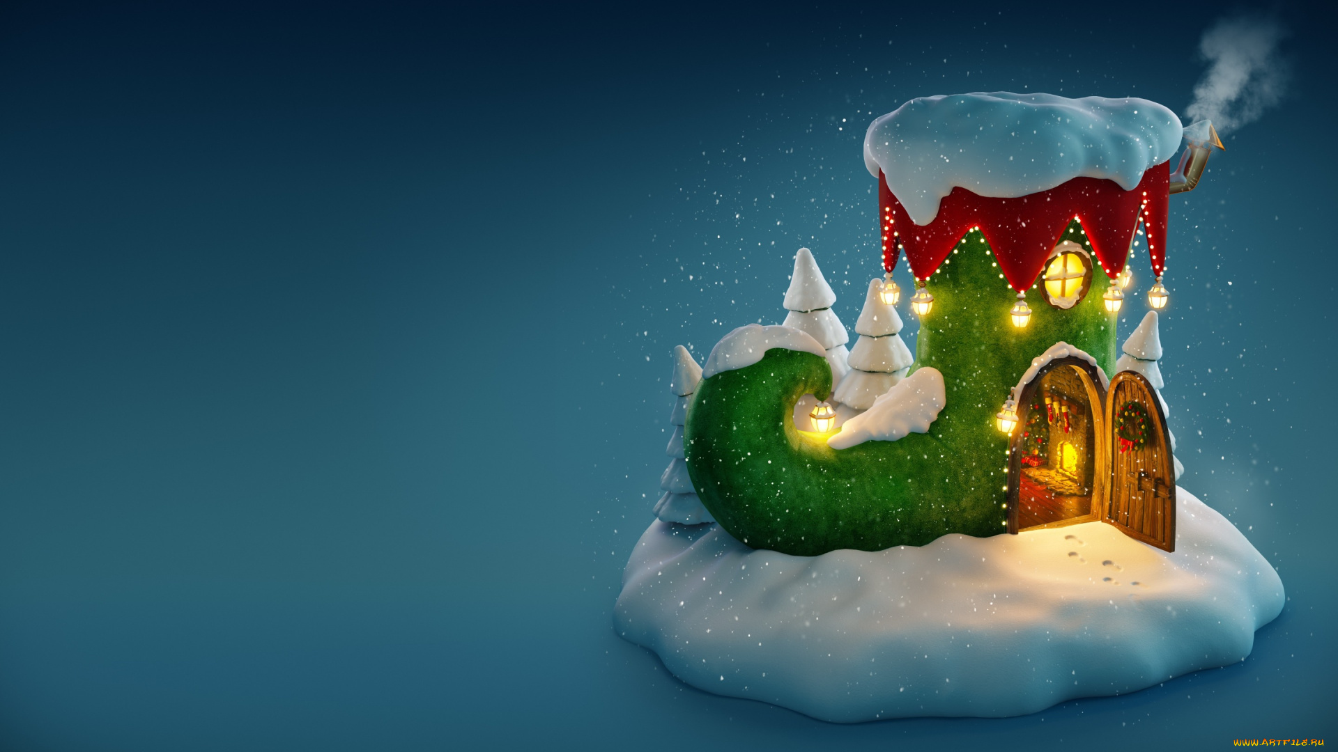 праздничные, 3д, графика, , новый, год, башмак