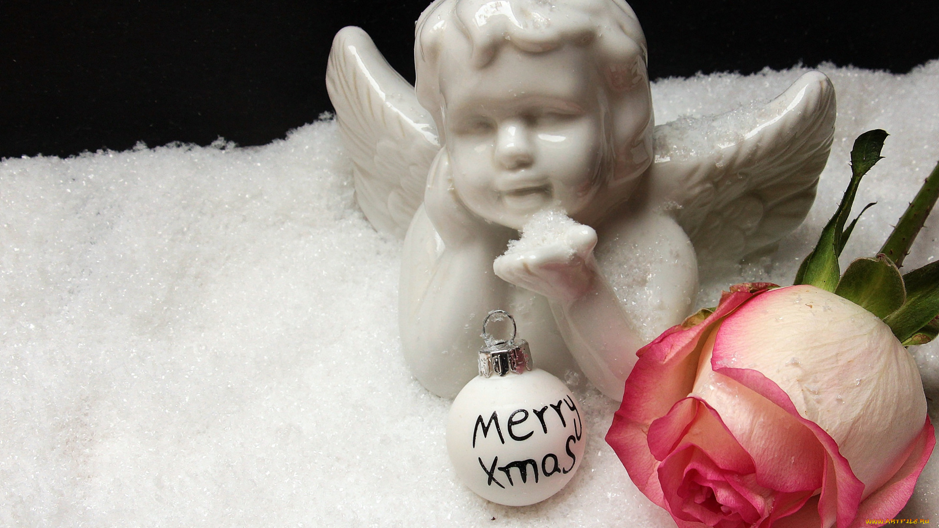 праздничные, фигурки, роза, ангел