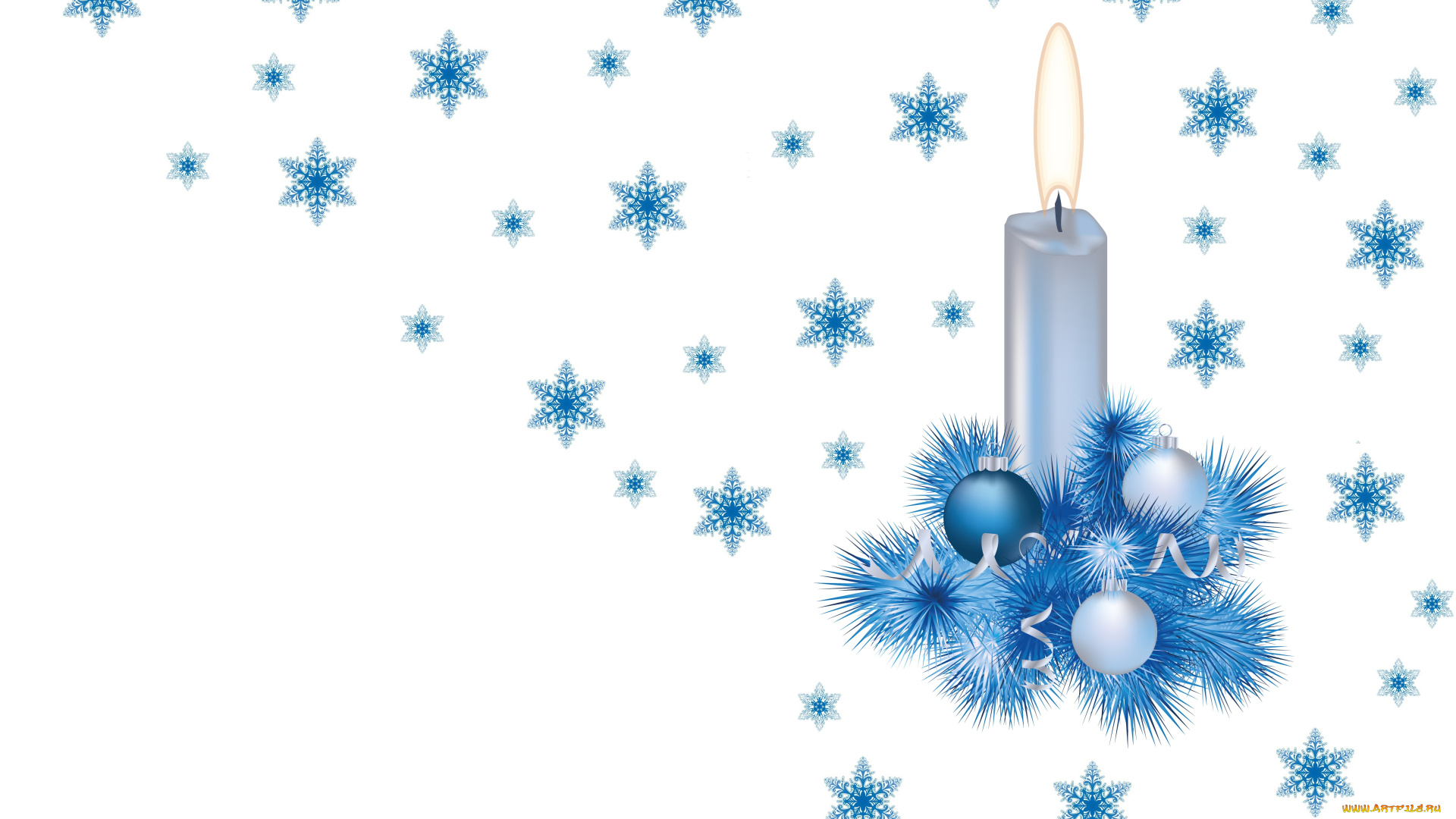 праздничные, векторная, графика, , новый, год, снежинки, свеча