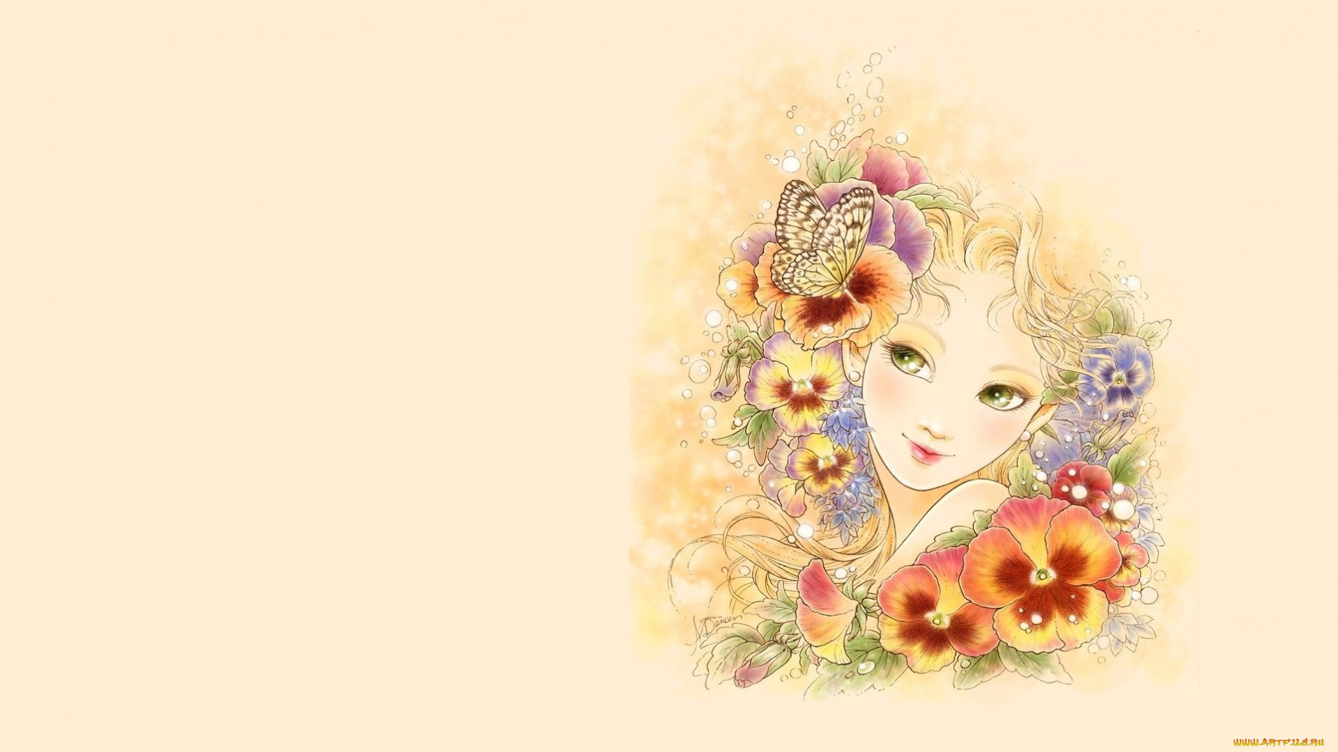 рисованное, люди, девушка