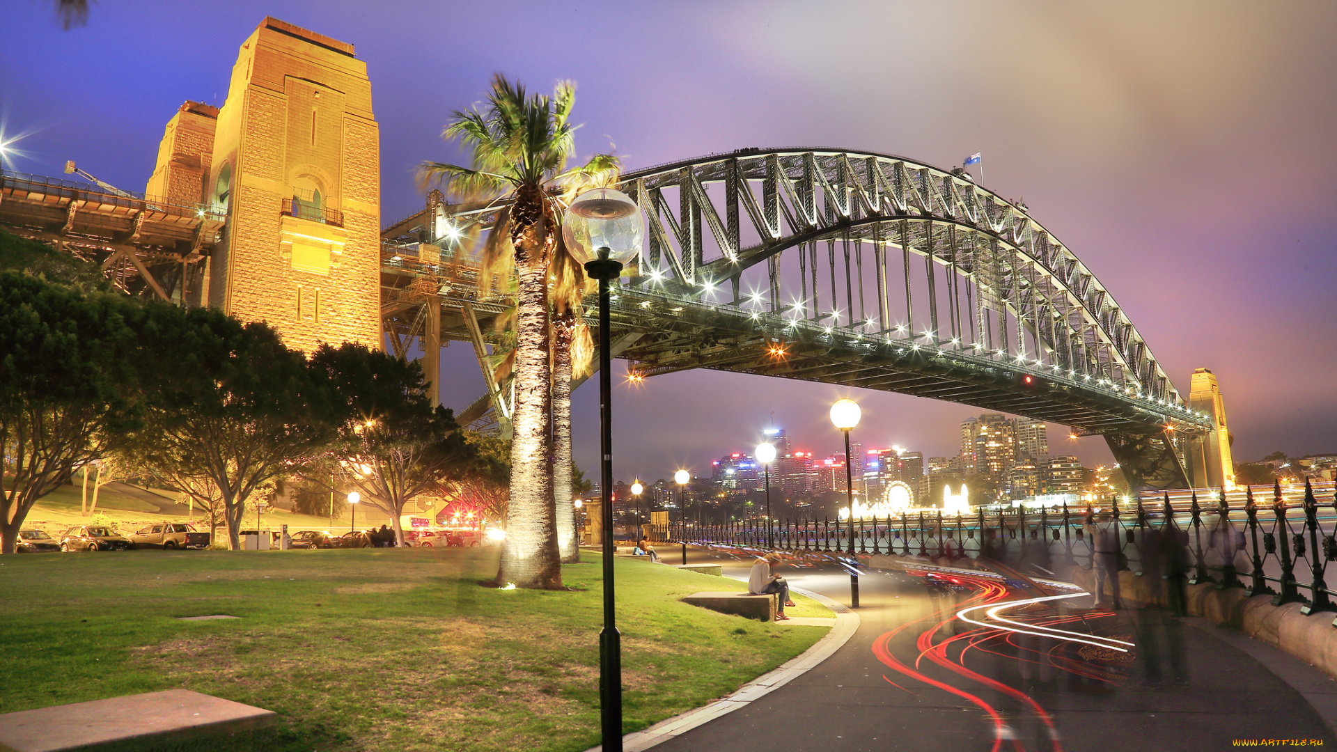 sydney, harbor, bridge, города, сидней, , австралия, огни, мост