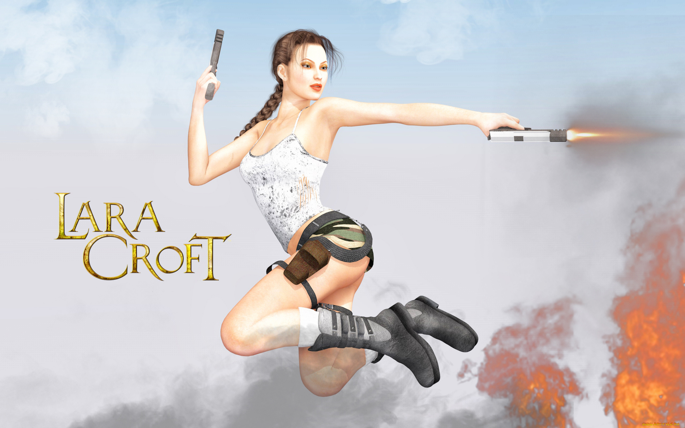 видео, игры, lara, croft, and, the, guardian, of, light, пистолет, фон, девушка, взгляд
