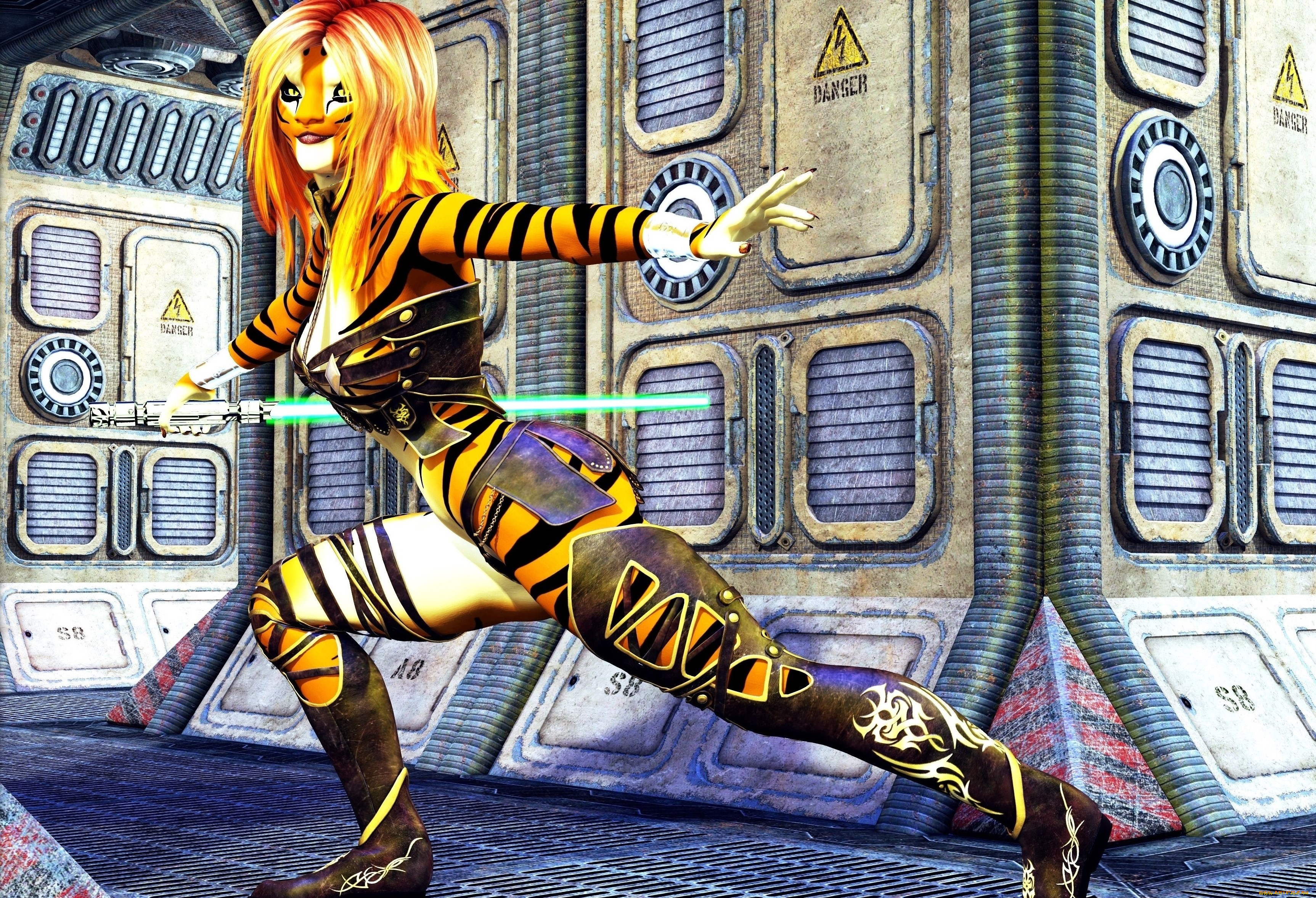 3д, графика, существа, , creatures, взгляд, девушка, фон