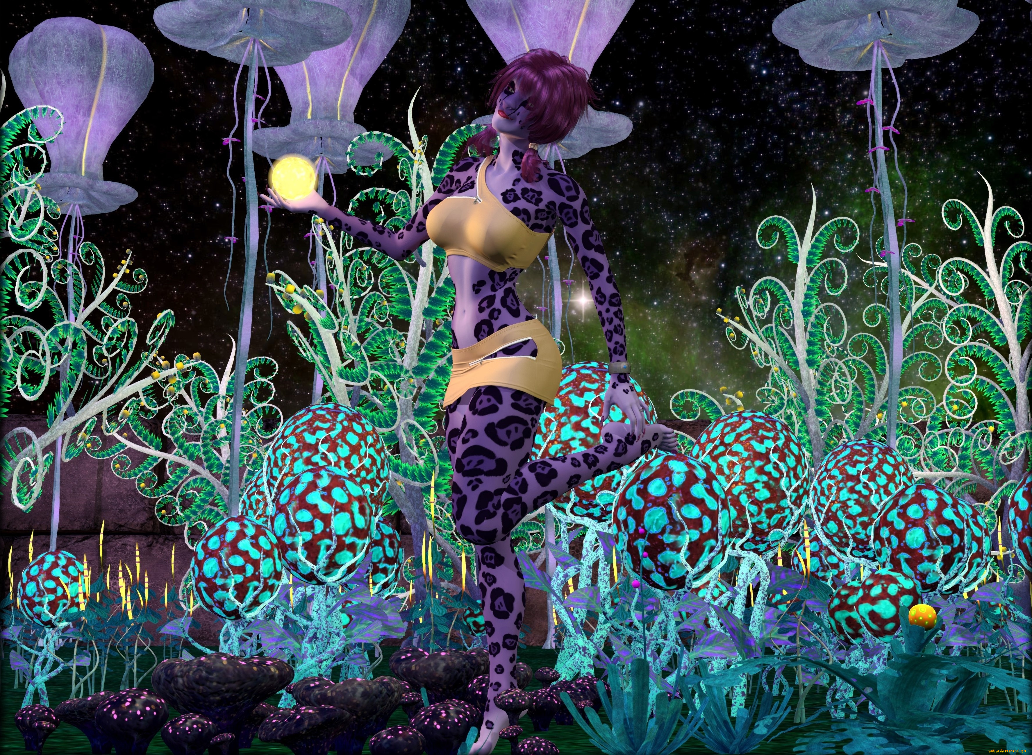 3д, графика, существа, , creatures, взгляд, фон, халк