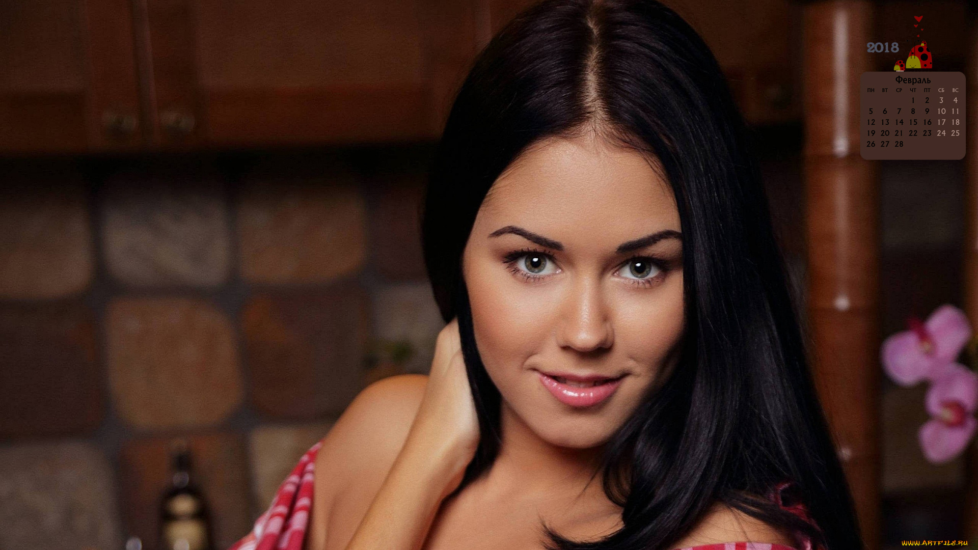 календари, девушки, 2018, взгляд, лицо