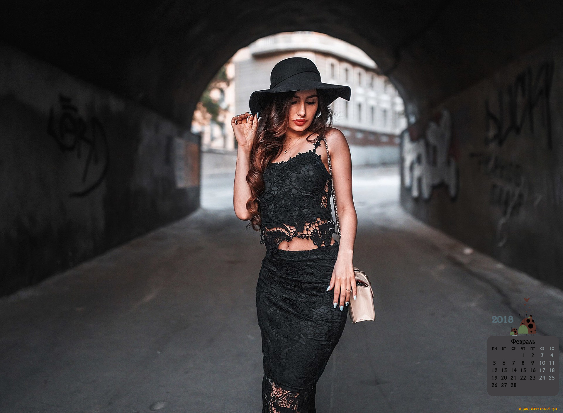 календари, девушки, 2018, девушка, шляпа