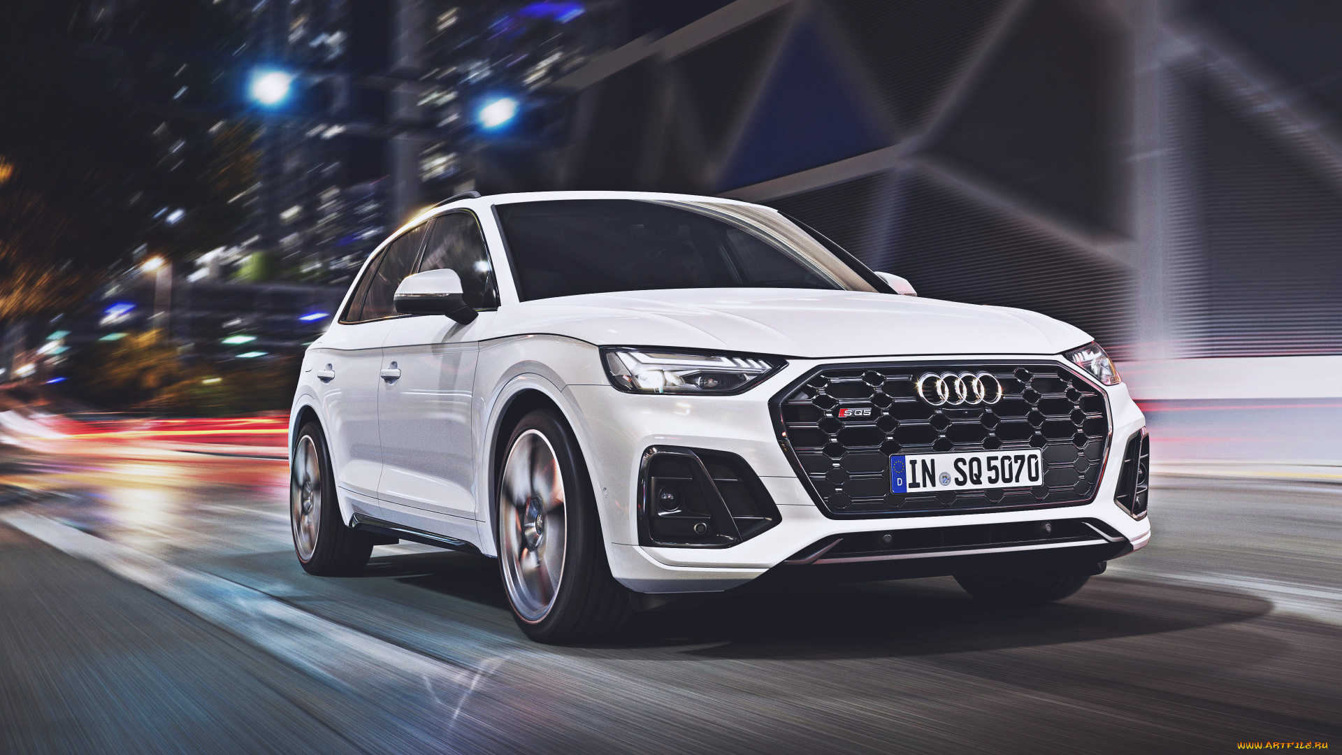2021, audi, sq5, автомобили, audi, sq5, дорога, кроссовер, 2021, немецкие, авто, ауди, белый