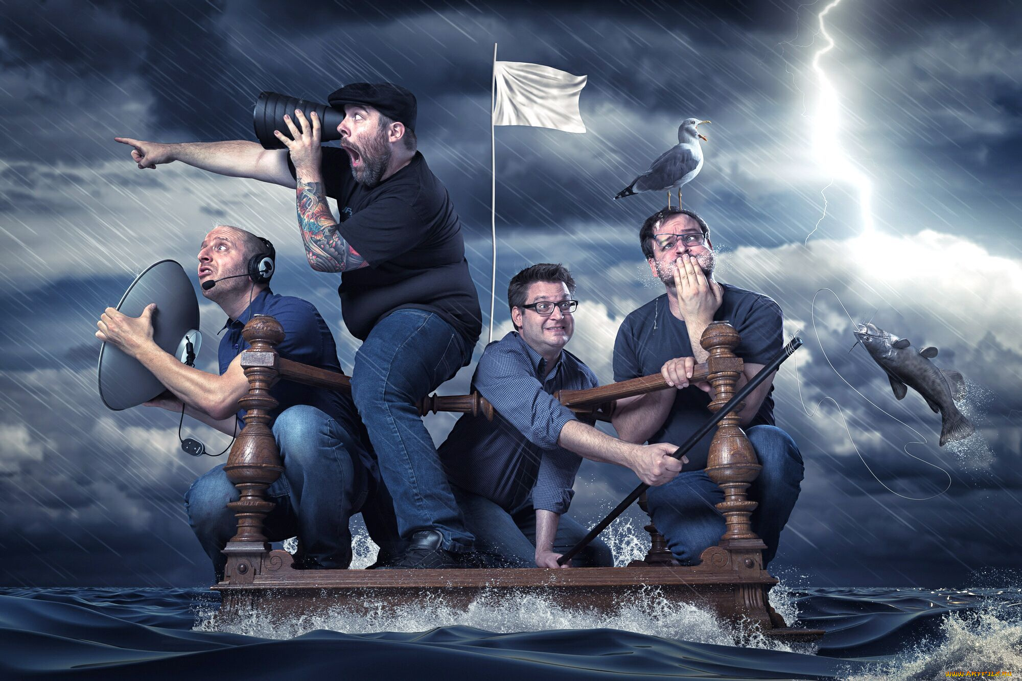 юмор, и, приколы, мужчины, море, стол