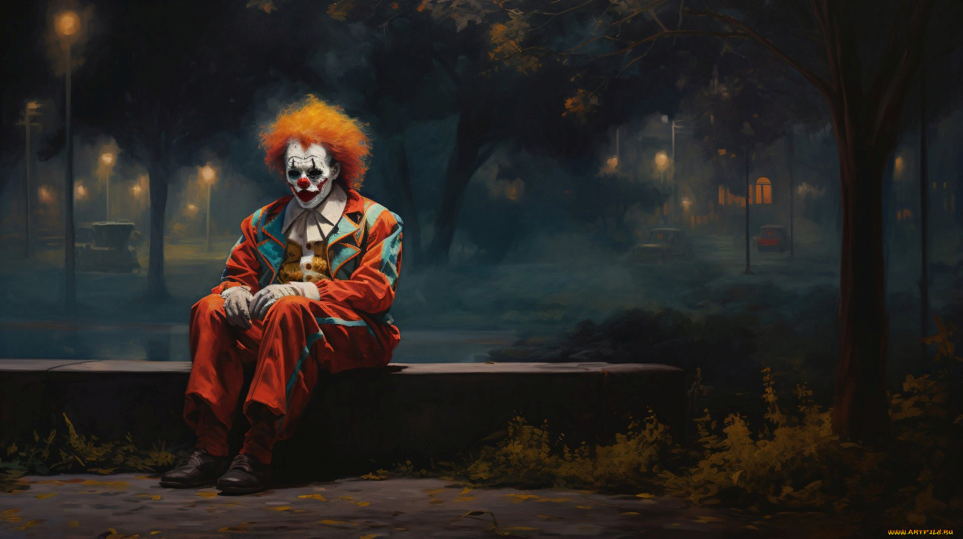рисованное, люди, нейросети, графика, нейроарт, ai, art, нейронные, сети, рисунки, нейро, искусство, клоун, улица