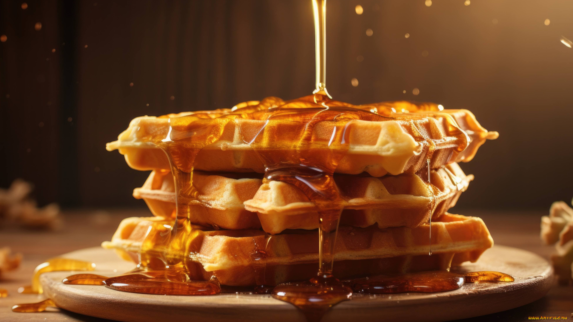 3д, графика, еда-, food, вафли, мед