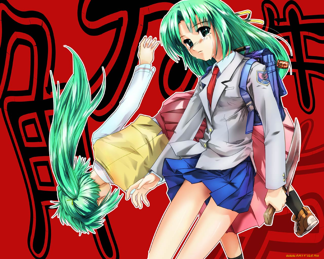 аниме, higurashi, no, naku, koro, ni, sonozaki, mion, shion