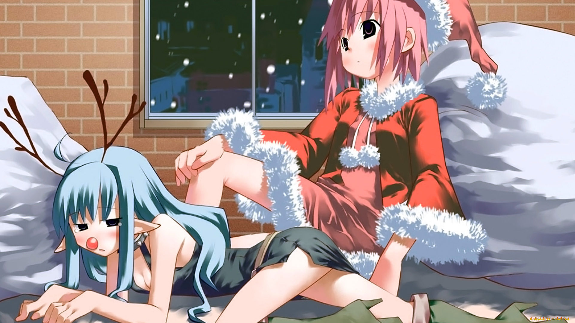 аниме, merry, chrismas, winter