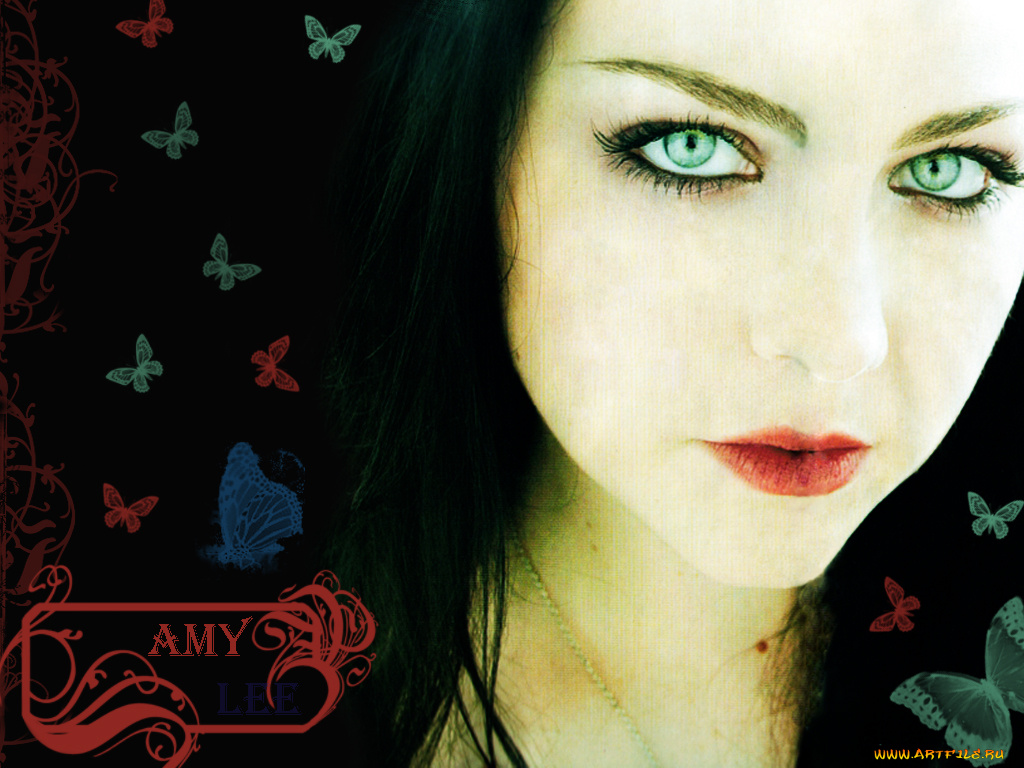 evanescence, музыка, amy, lee, певица, солистка, готика, бабочки, орнамент