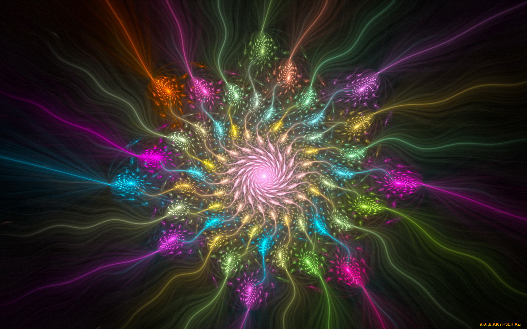 3д, графика, fractal, фракталы, фон, тёмный, узор