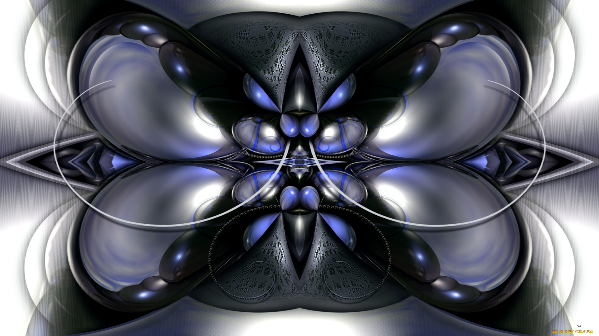 3д, графика, fractal, фракталы, фон, узор, изгибы