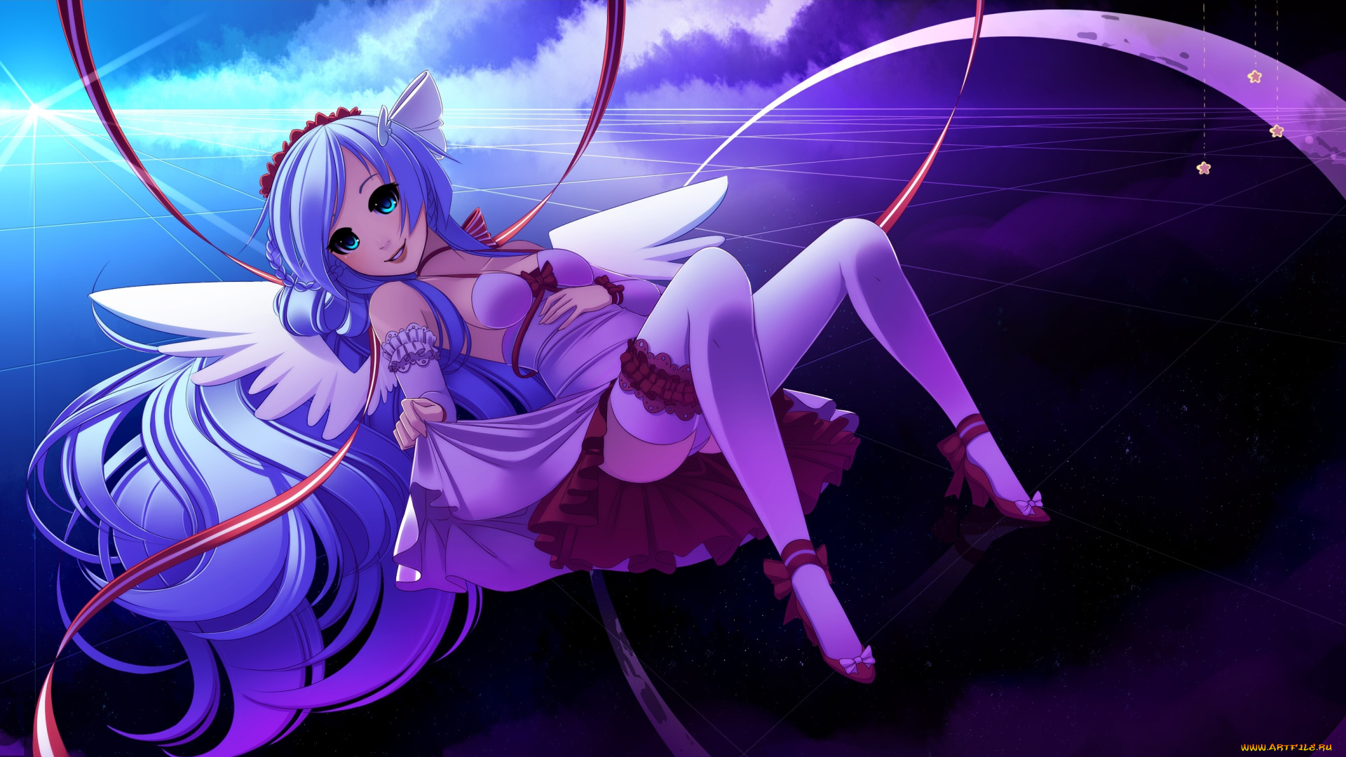 аниме, angels, demons, ангел, чулки