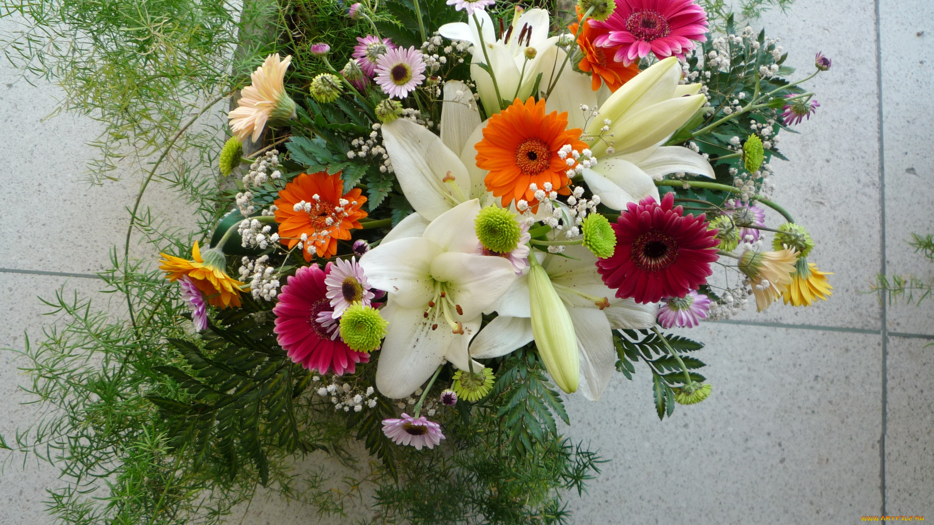 цветы, букеты, композиции, гвоздики, лилии, герберы
