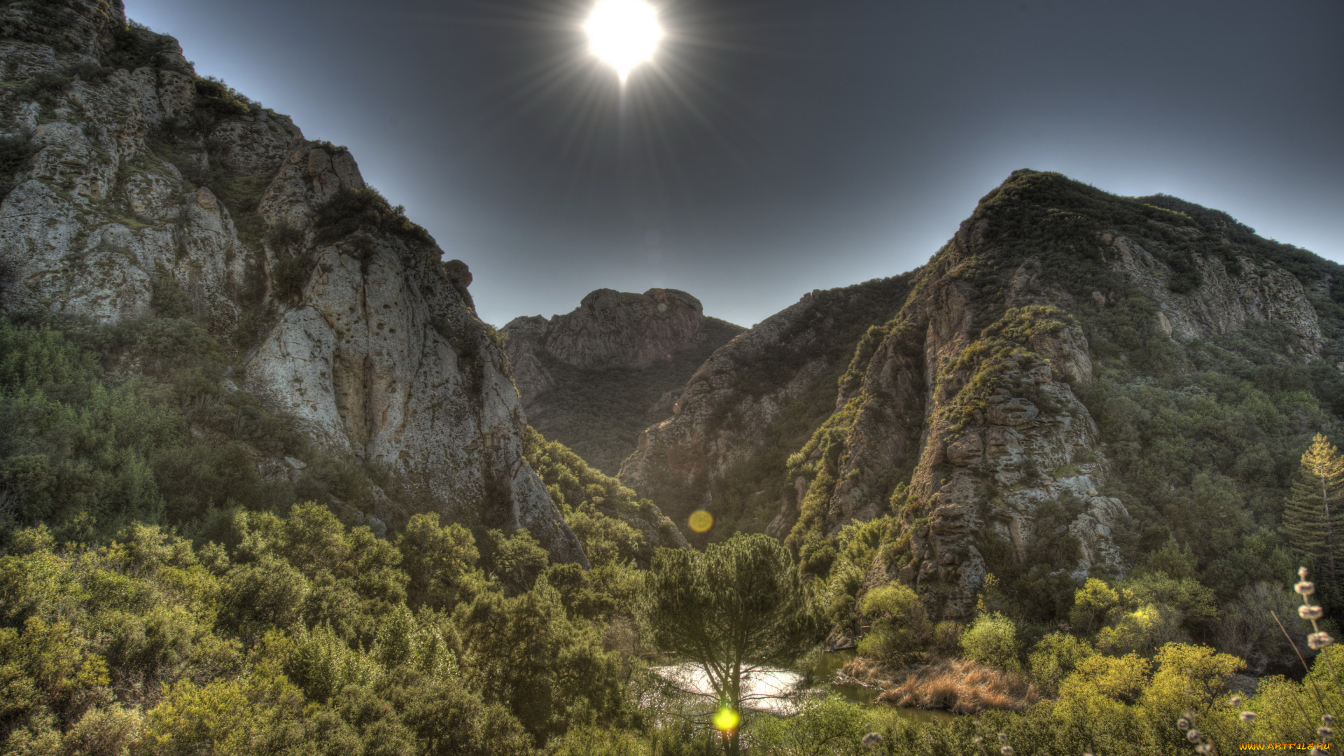 malibu, california, природа, горы, луна