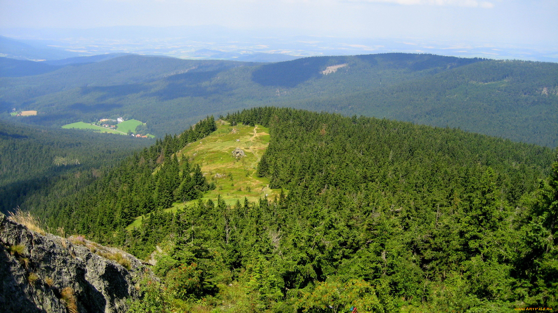 природа, горы, лес, деревья, долина