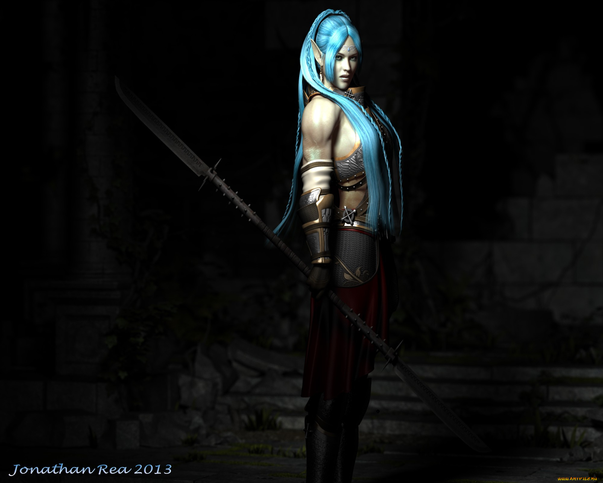 3д, графика, elves, эльфы, amazonian, fae