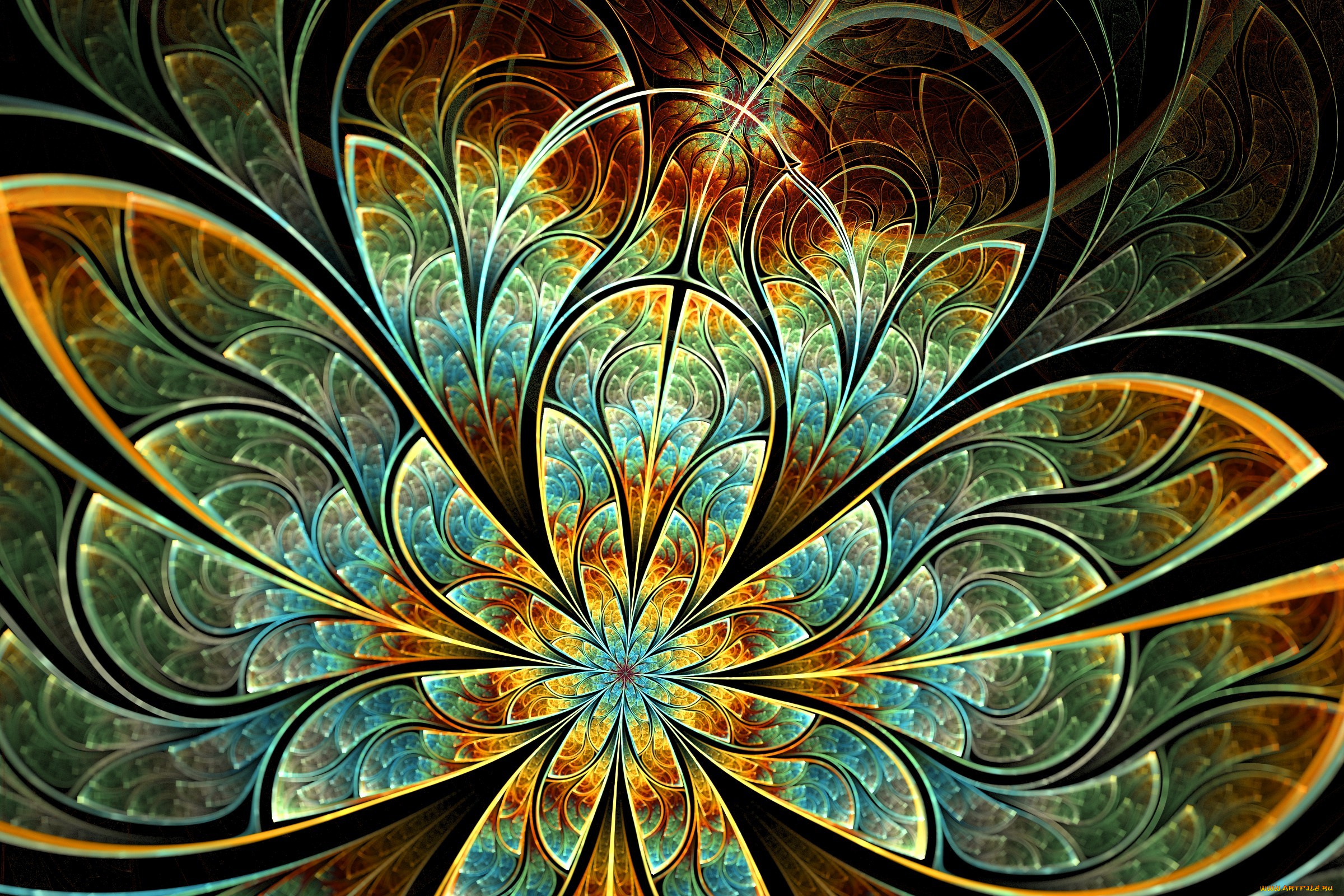 3д, графика, fractal, фракталы, цвета, узор, фон