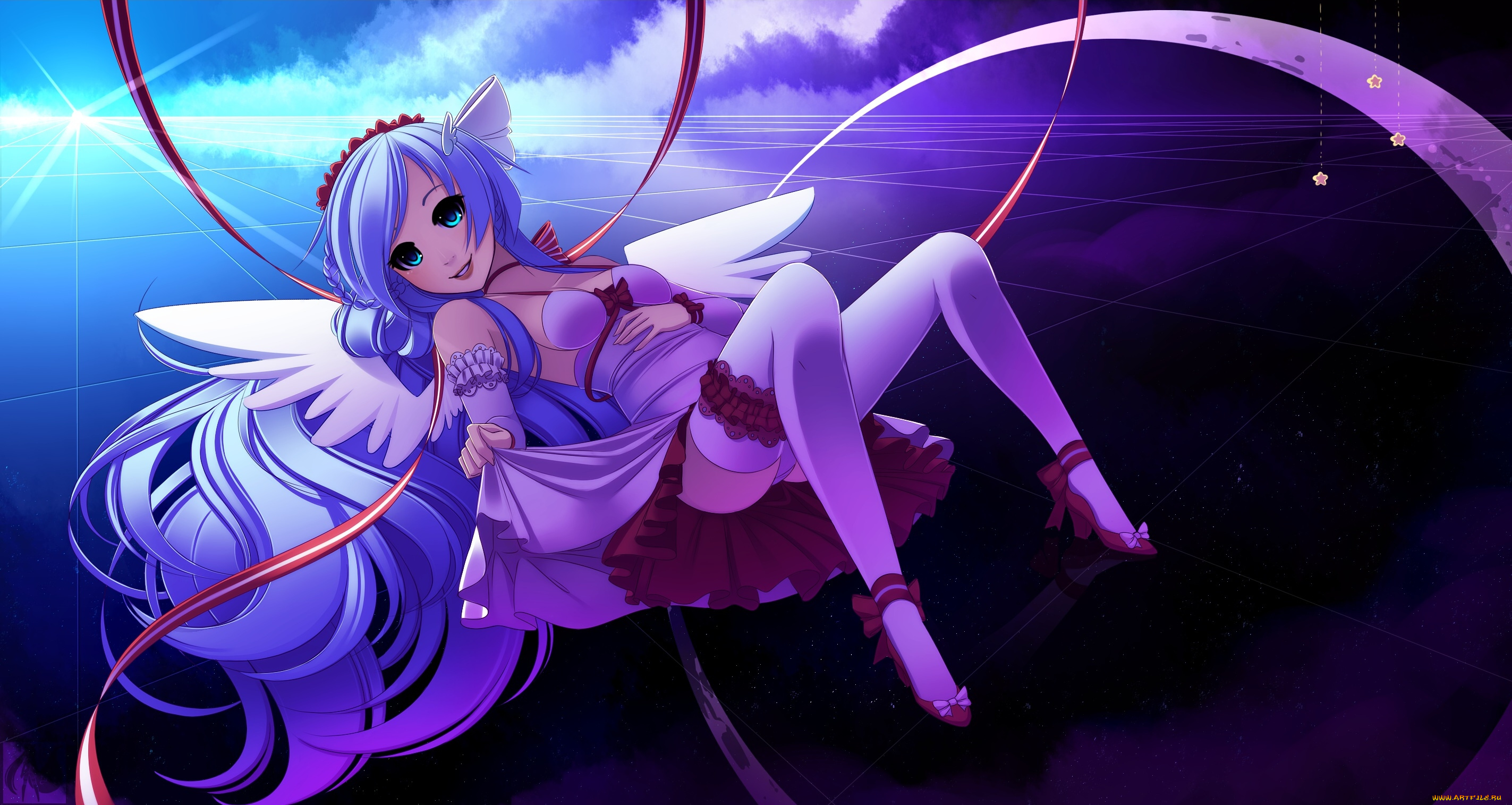 аниме, angels, demons, ангел, чулки