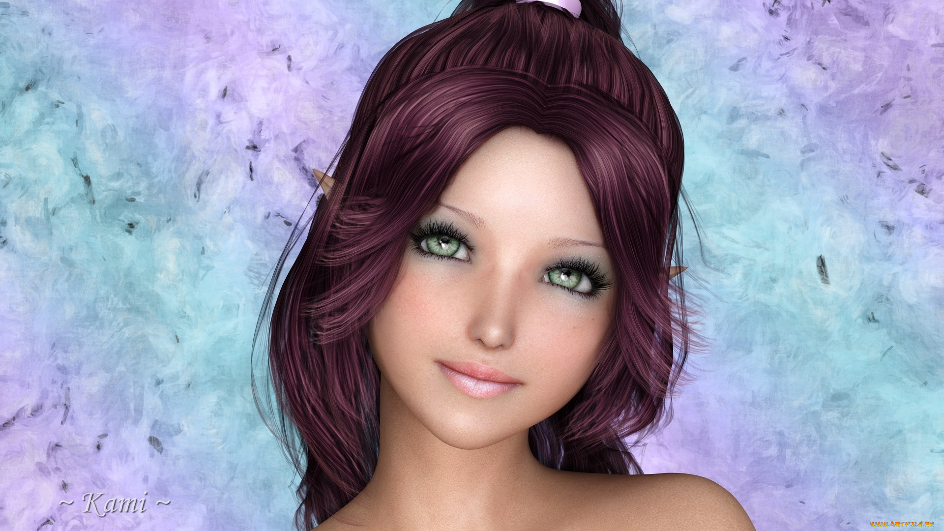 3д, графика, elves, , эльфы, эльфийка, взгляд