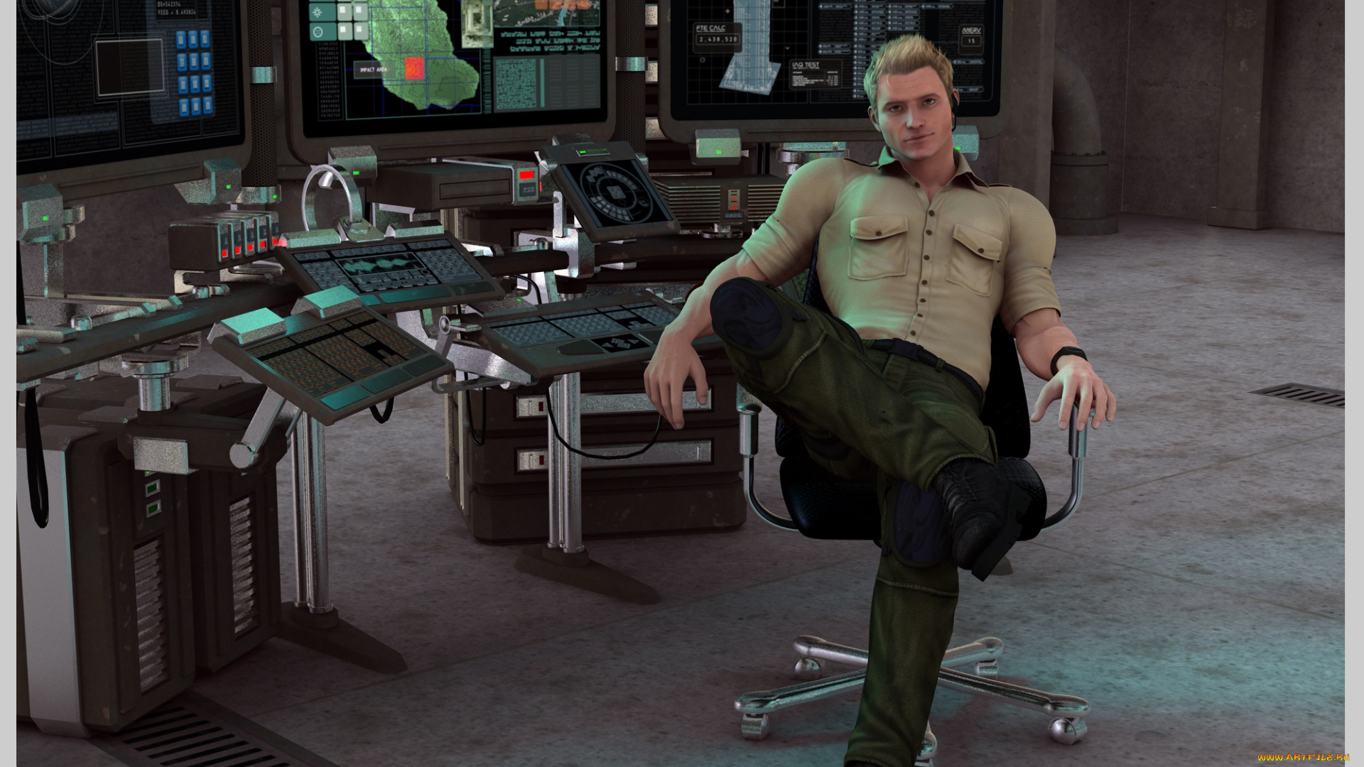 3д, графика, people, , люди, мужчина, комната, стол