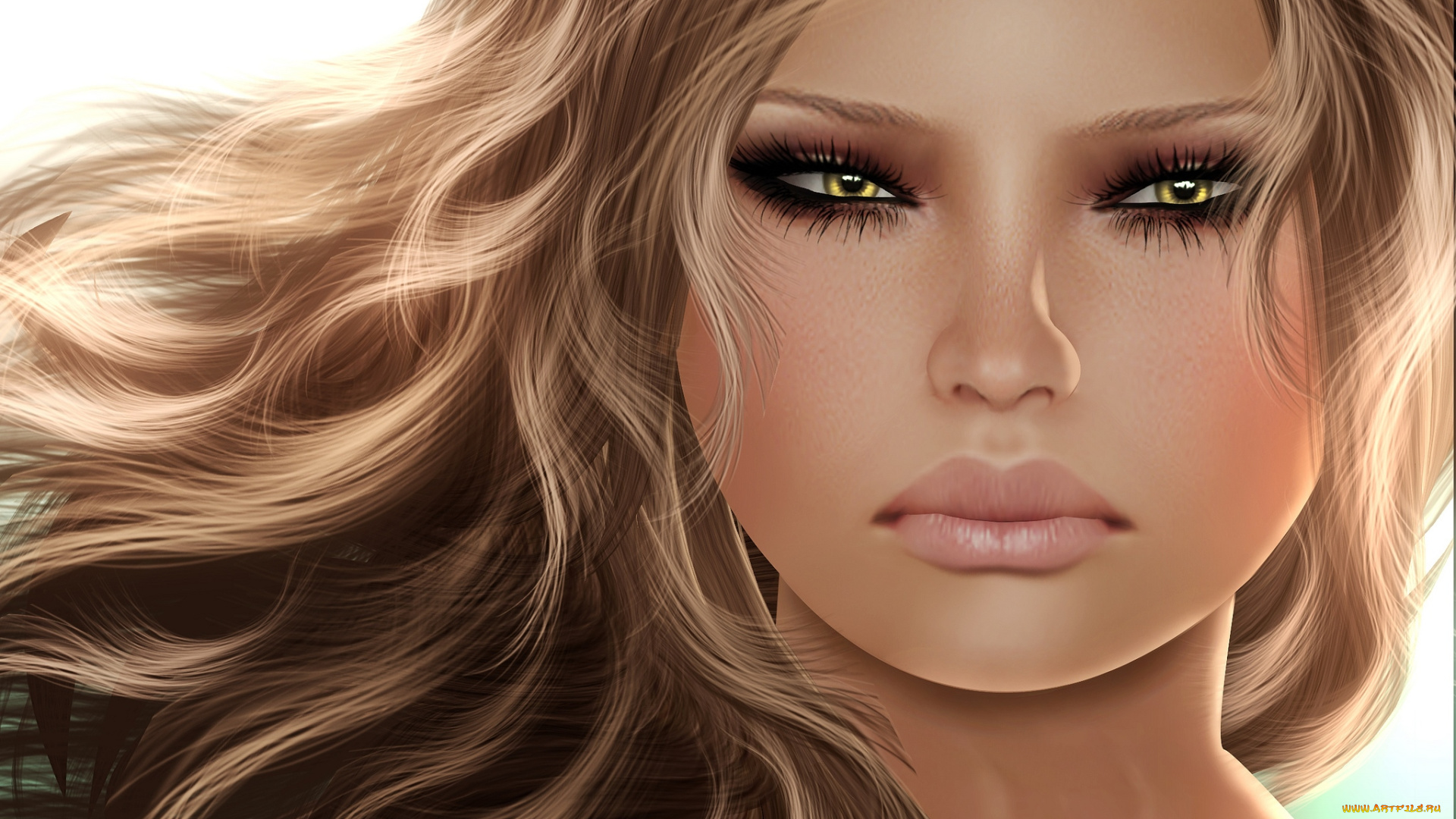 3д, графика, portraits, , портрет, волосы