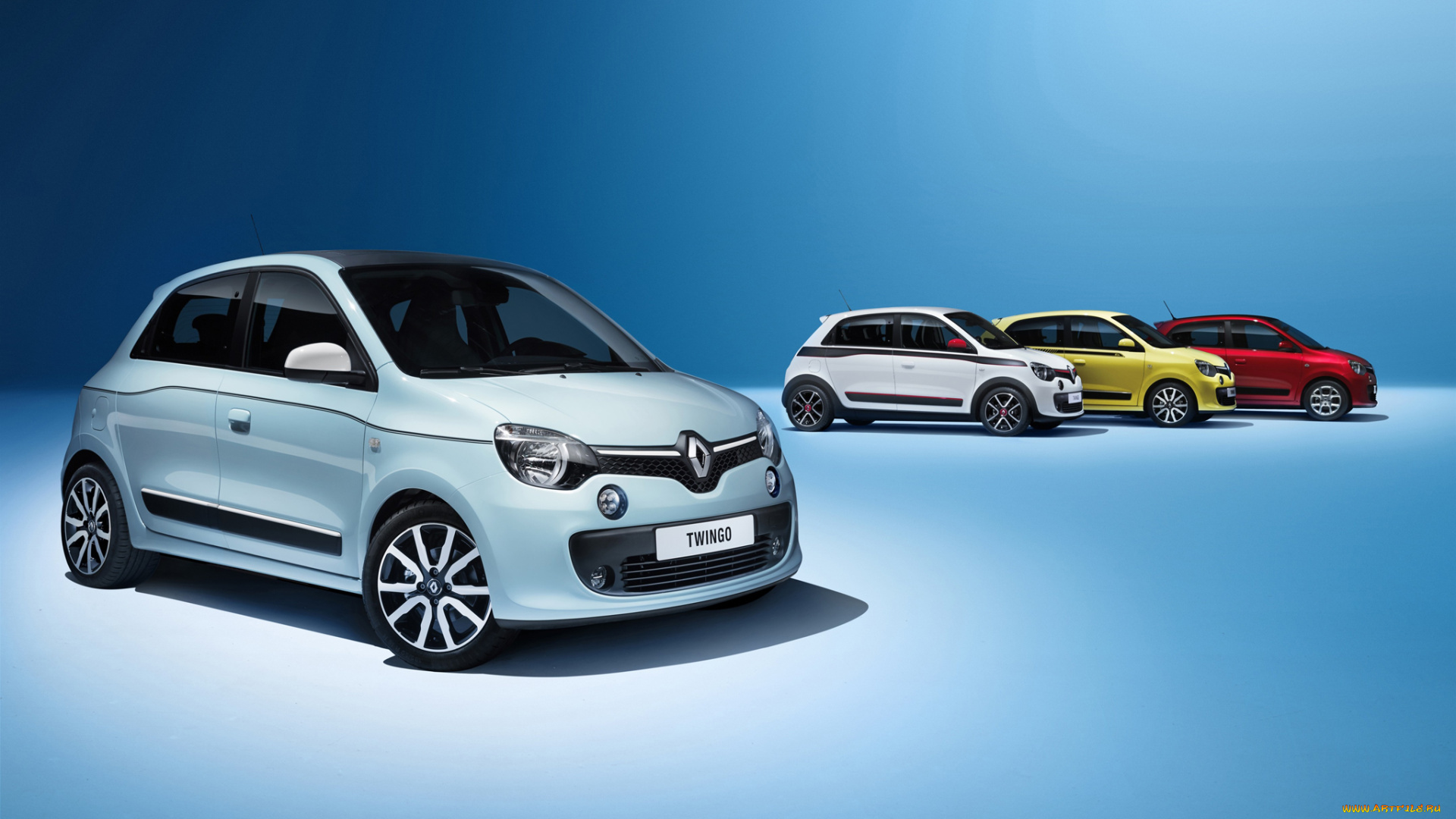 автомобили, renault, фон, 2014г, синий, twingo