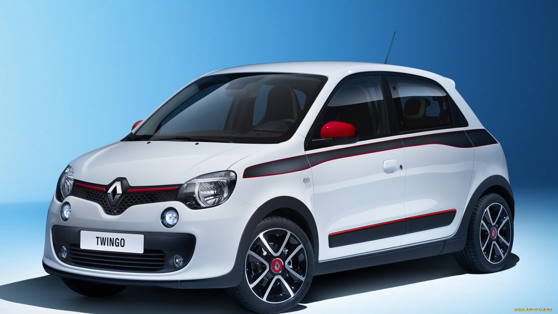 автомобили, renault, синий, фон, 2014г, twingo