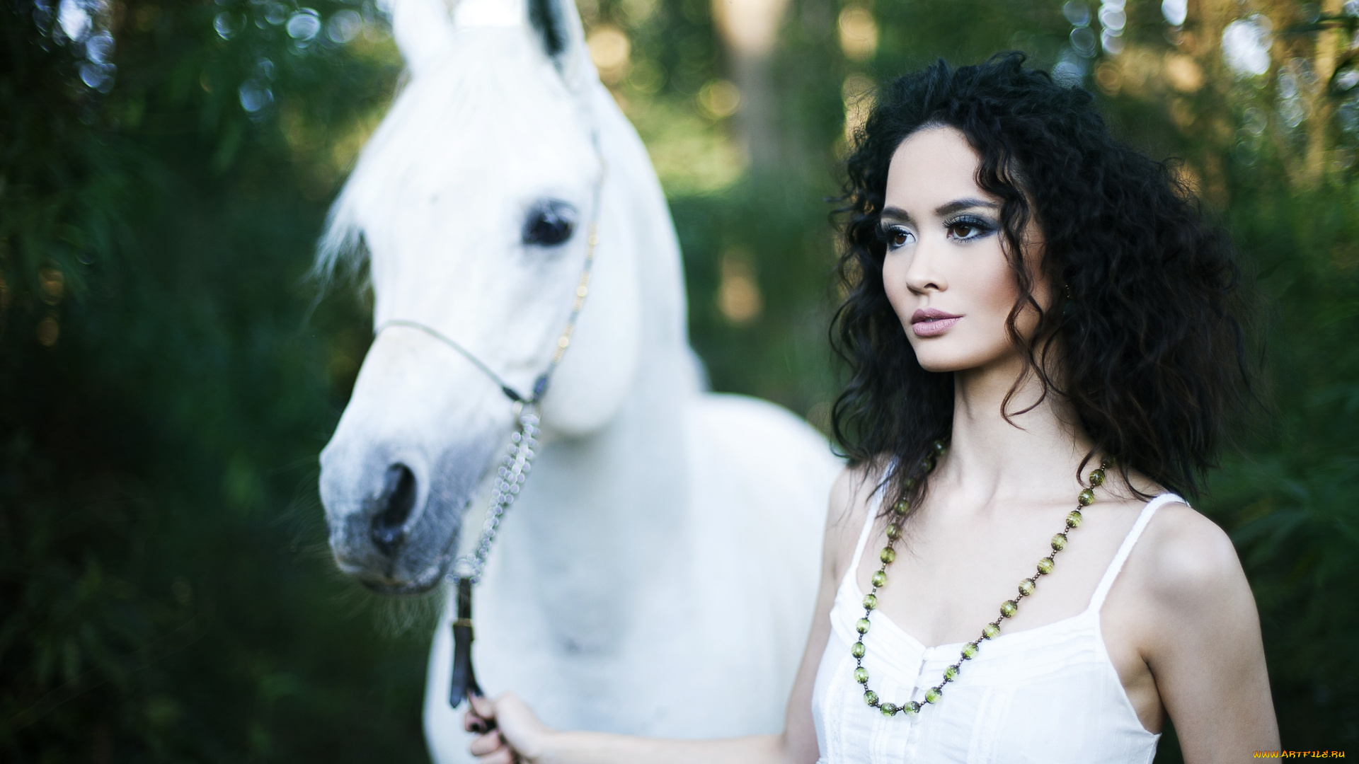 девушки, -unsort, , брюнетки, , шатенки, волосы, лошадь