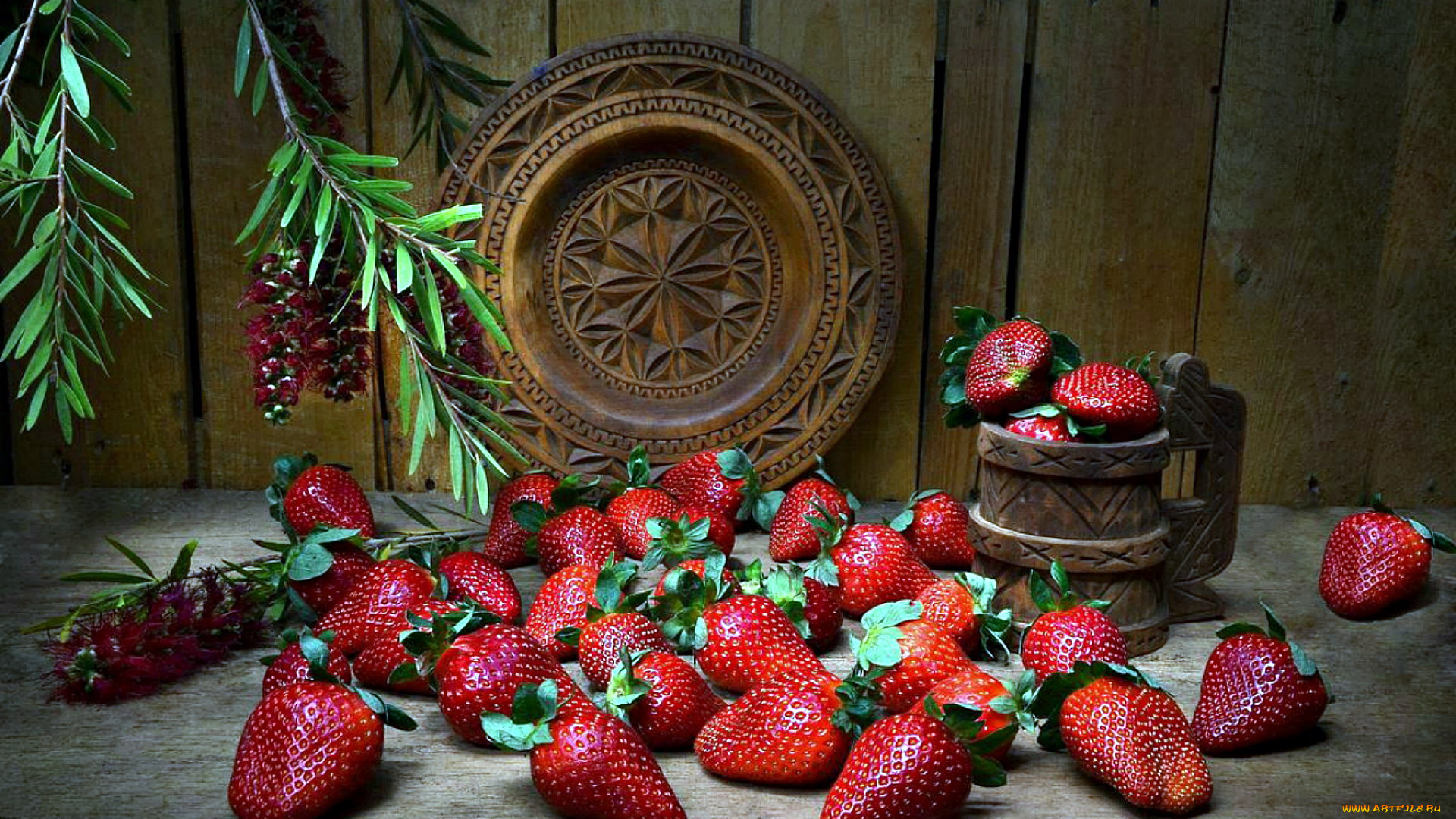 еда, клубника, , земляника, ягоды, кружка, блюдо