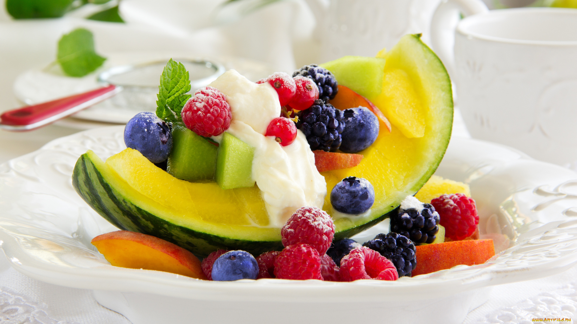 еда, мороженое, , десерты, арбуз, ягоды