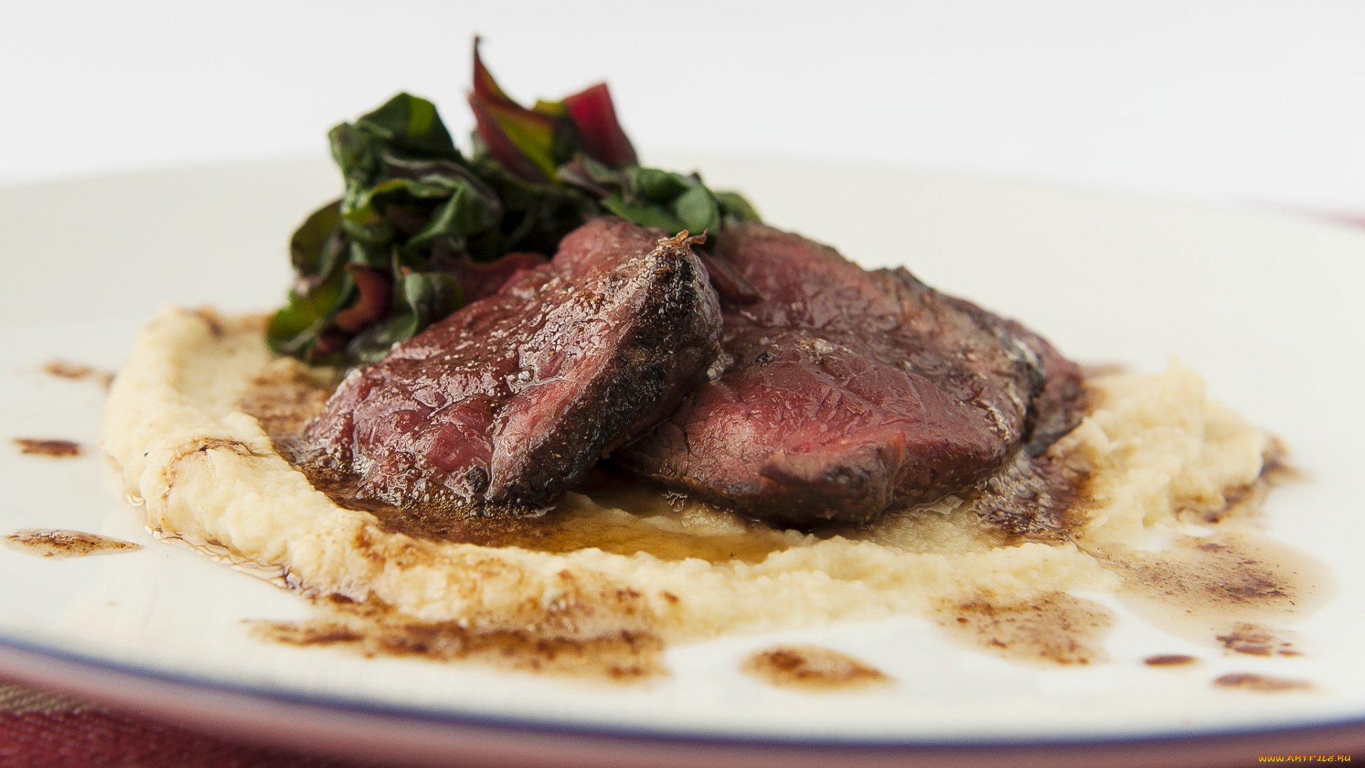 еда, мясные, блюда, пюре, мясо, зелень