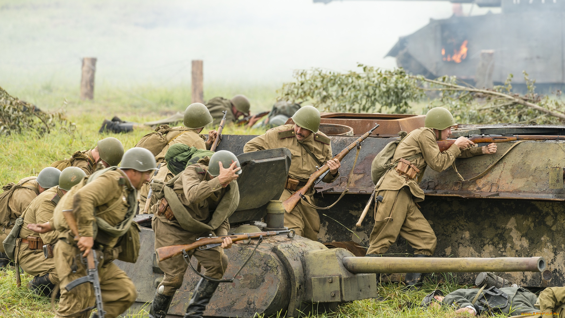 оружие, армия, спецназ, реконструкция, солдаты, бой