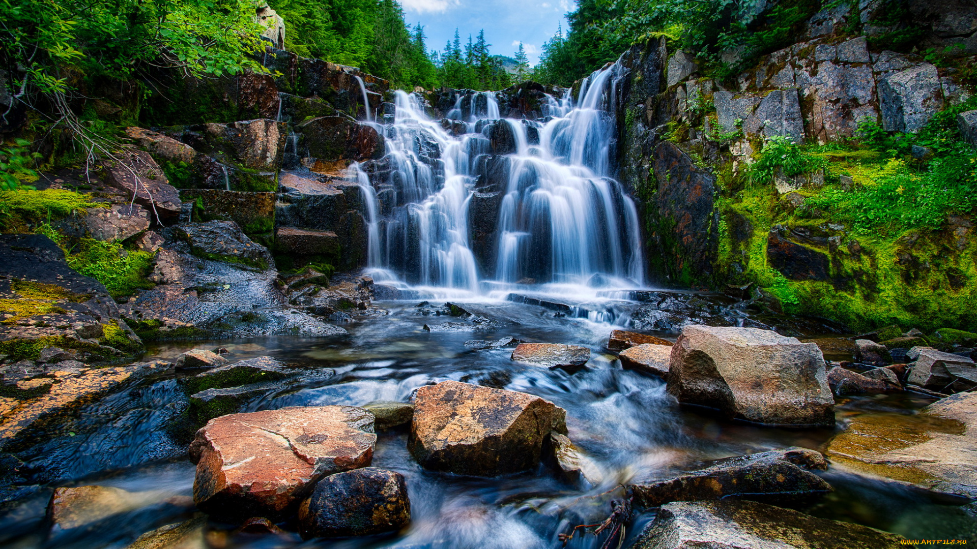 washington, , mount, rainier, national, park, природа, водопады, лес, парк, park, mount, rainier, washington, водопад