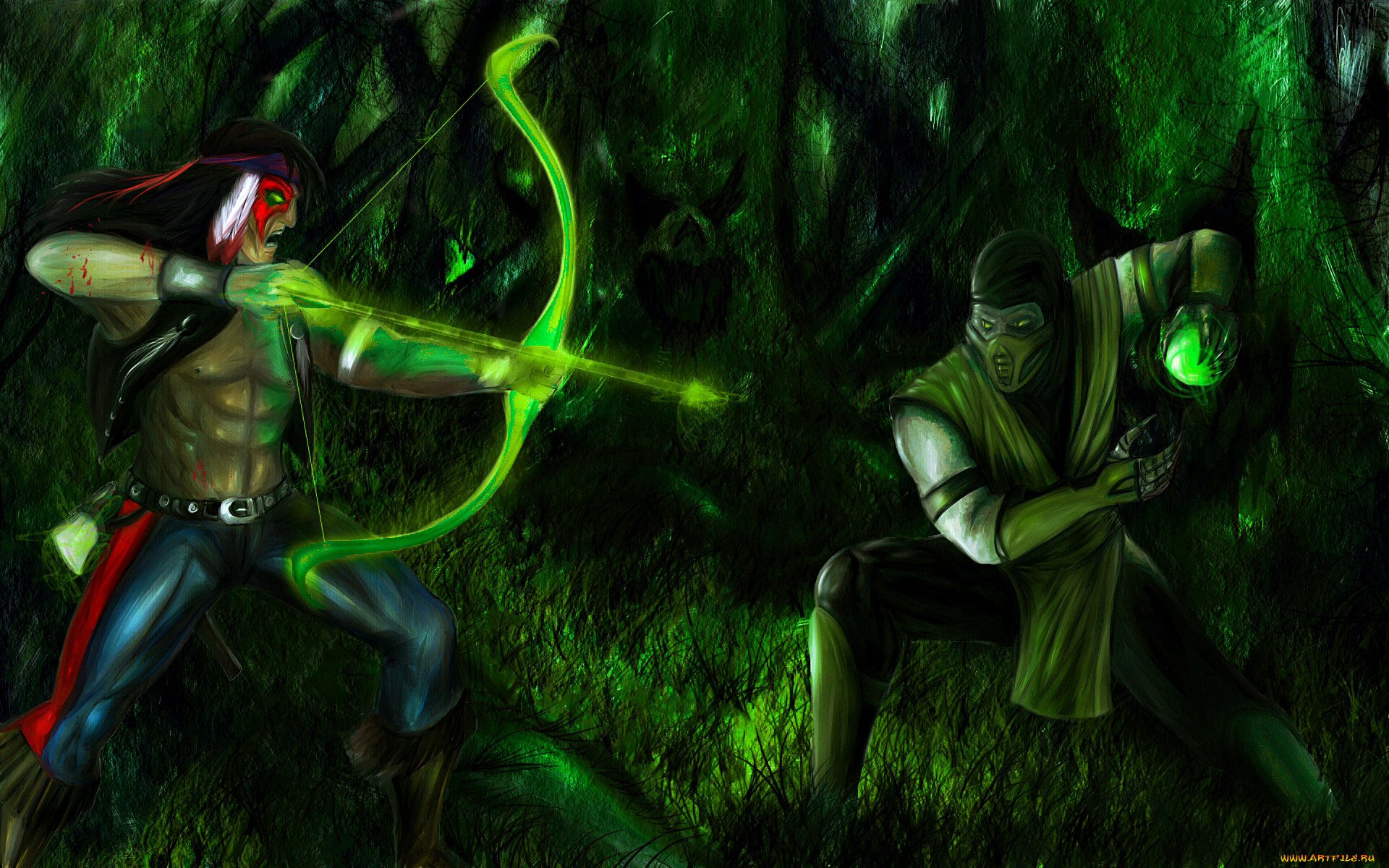 mortal, kombat, видео, игры, mortal, kombat, , 2011, nightwolf, рептилия, mortal, kombat, reptile