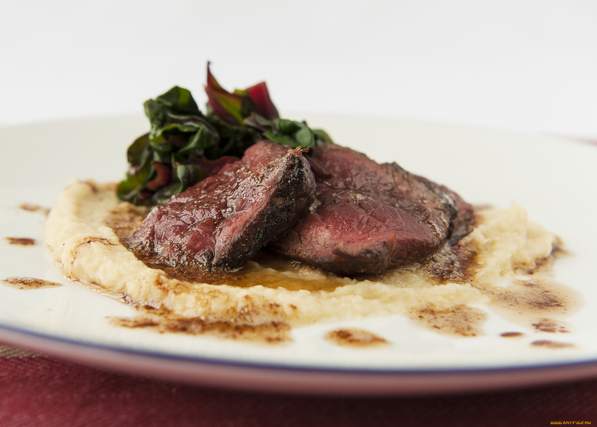 еда, мясные, блюда, пюре, мясо, зелень