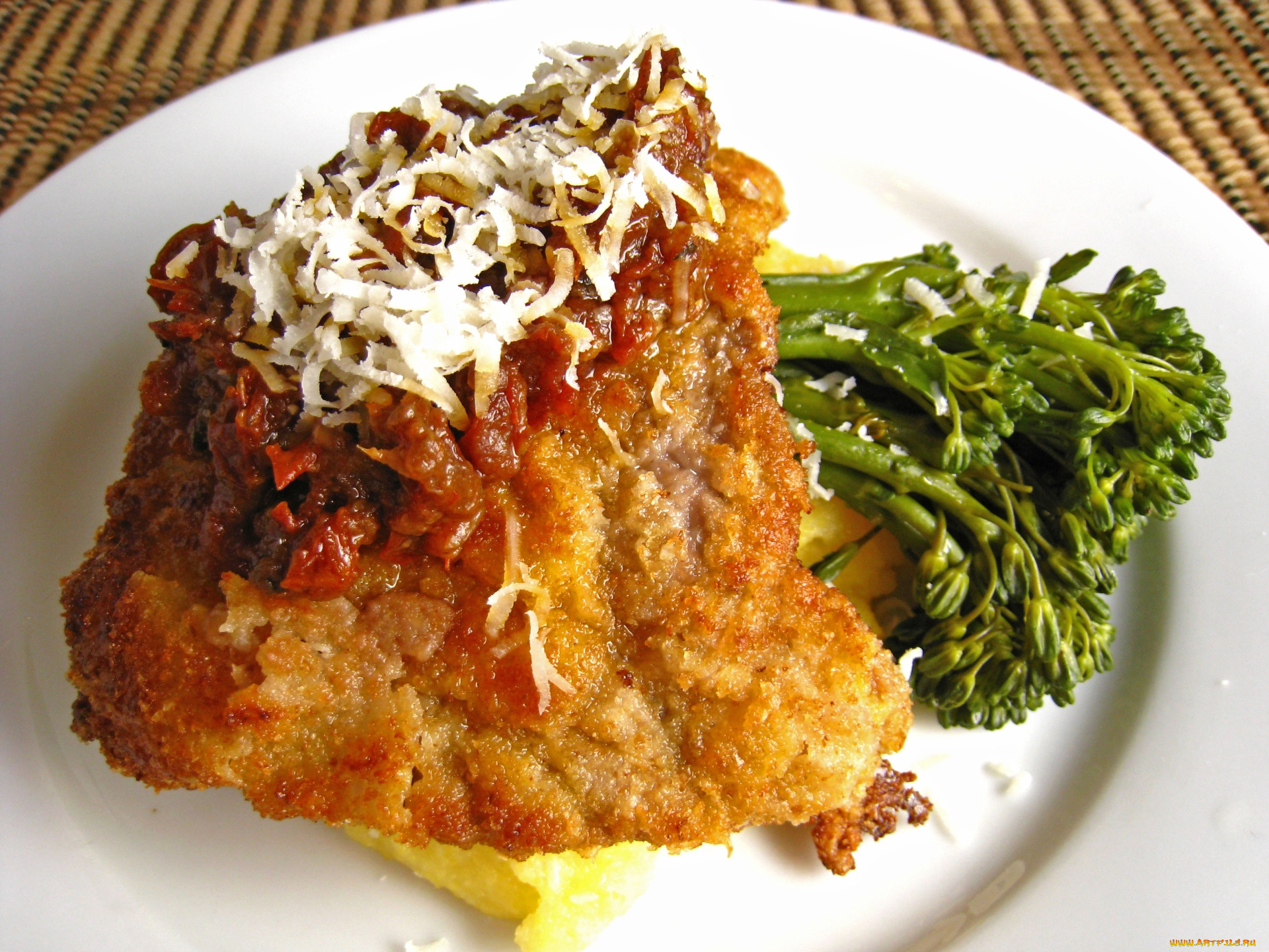 еда, мясные, блюда, зелень, сыр, соус, мясо