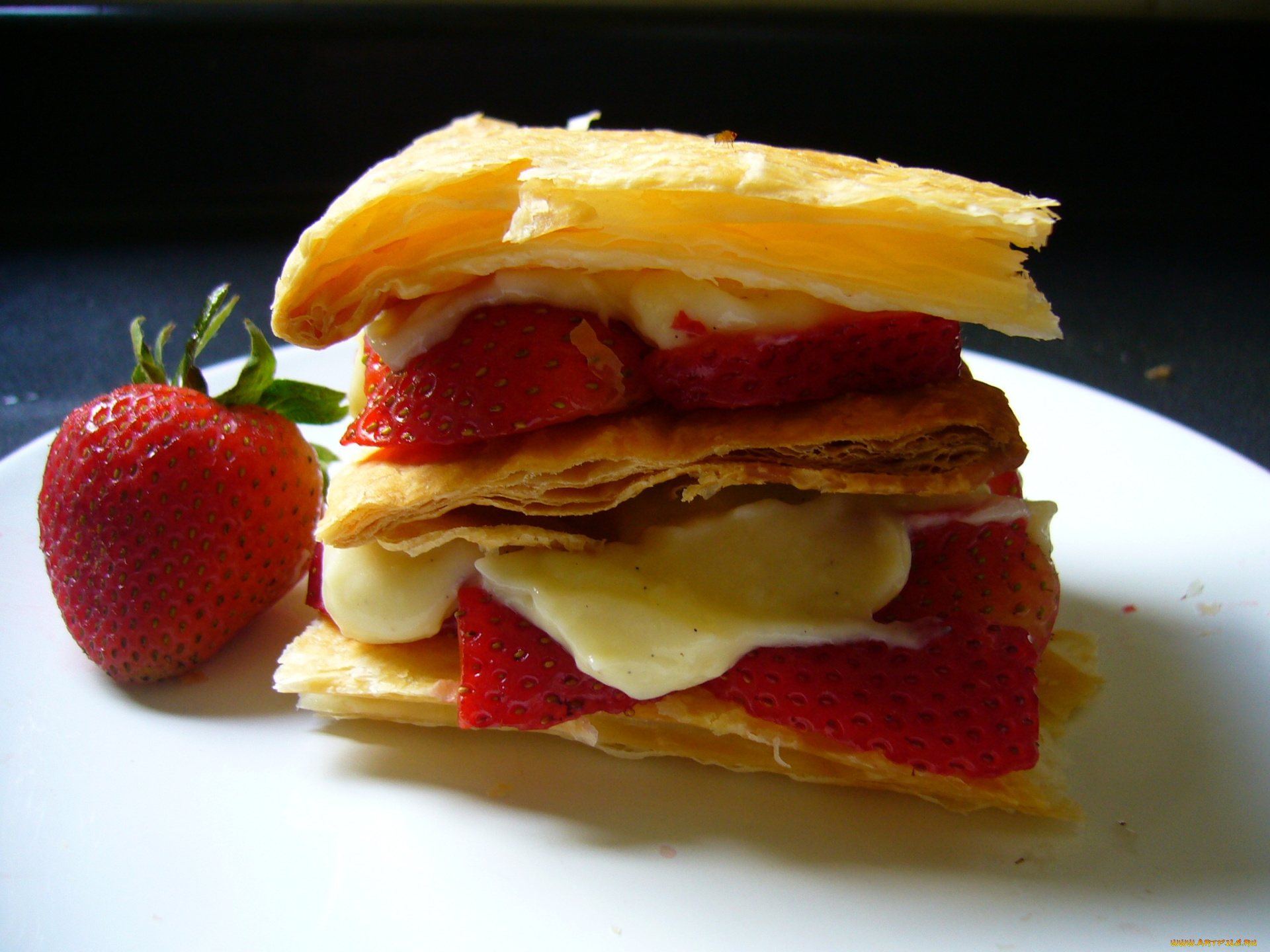 еда, пирожные, , кексы, , печенье, десерт, слойка, клубника, крем