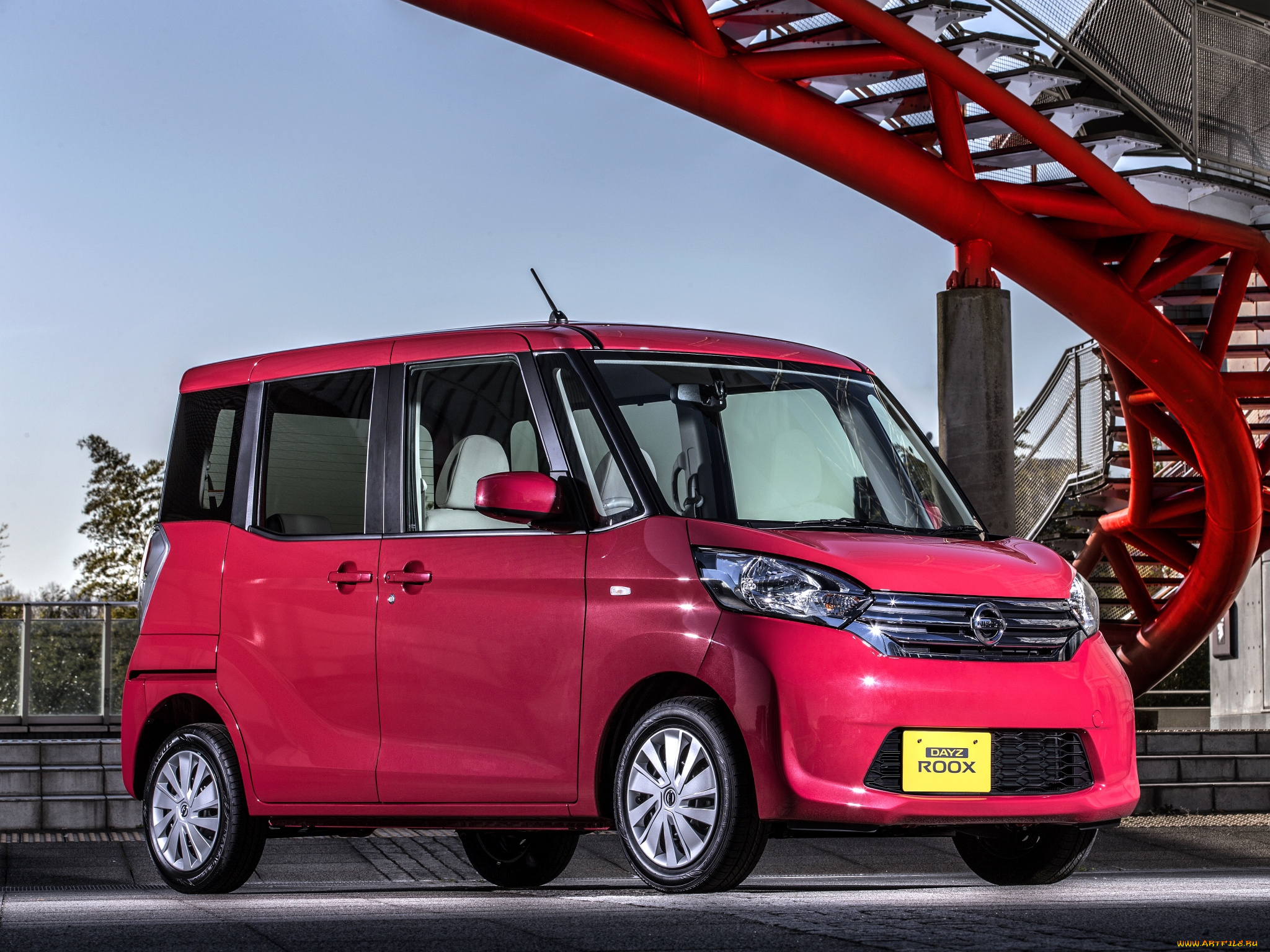 автомобили, nissan, datsun, dayz, красный, 2013г, roox