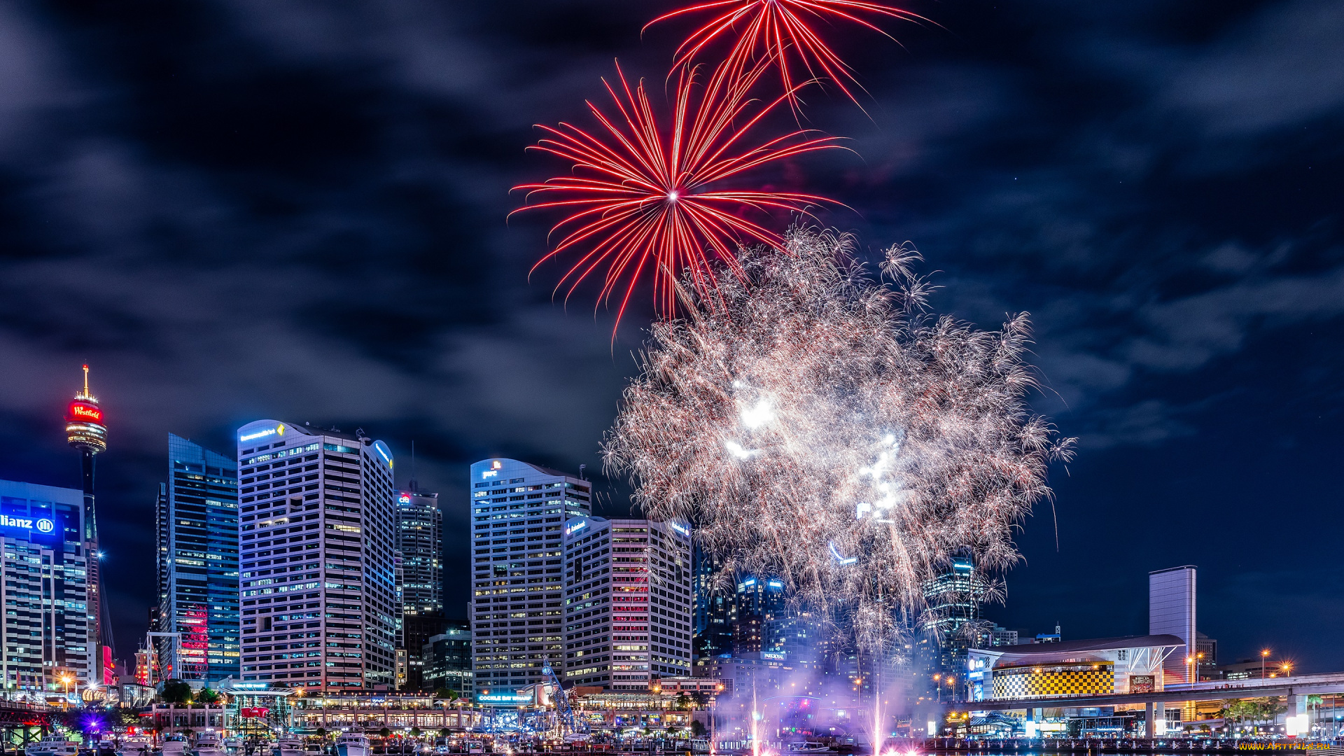 разное, салюты, , фейерверки, фйерверк, огни, дома, ночь, город, sydney