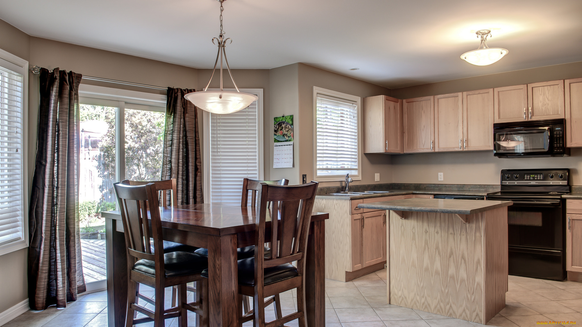 интерьер, кухня, комната, мебель