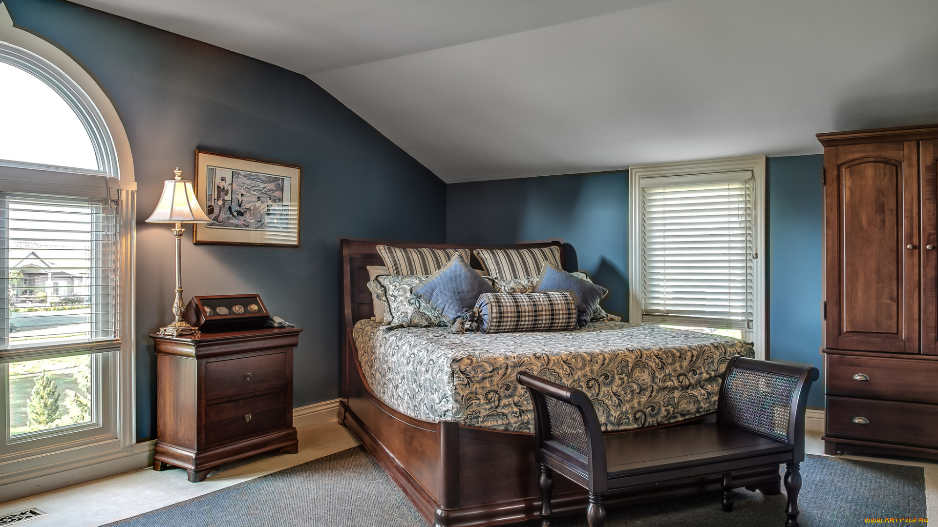 интерьер, спальня, комната, мебель