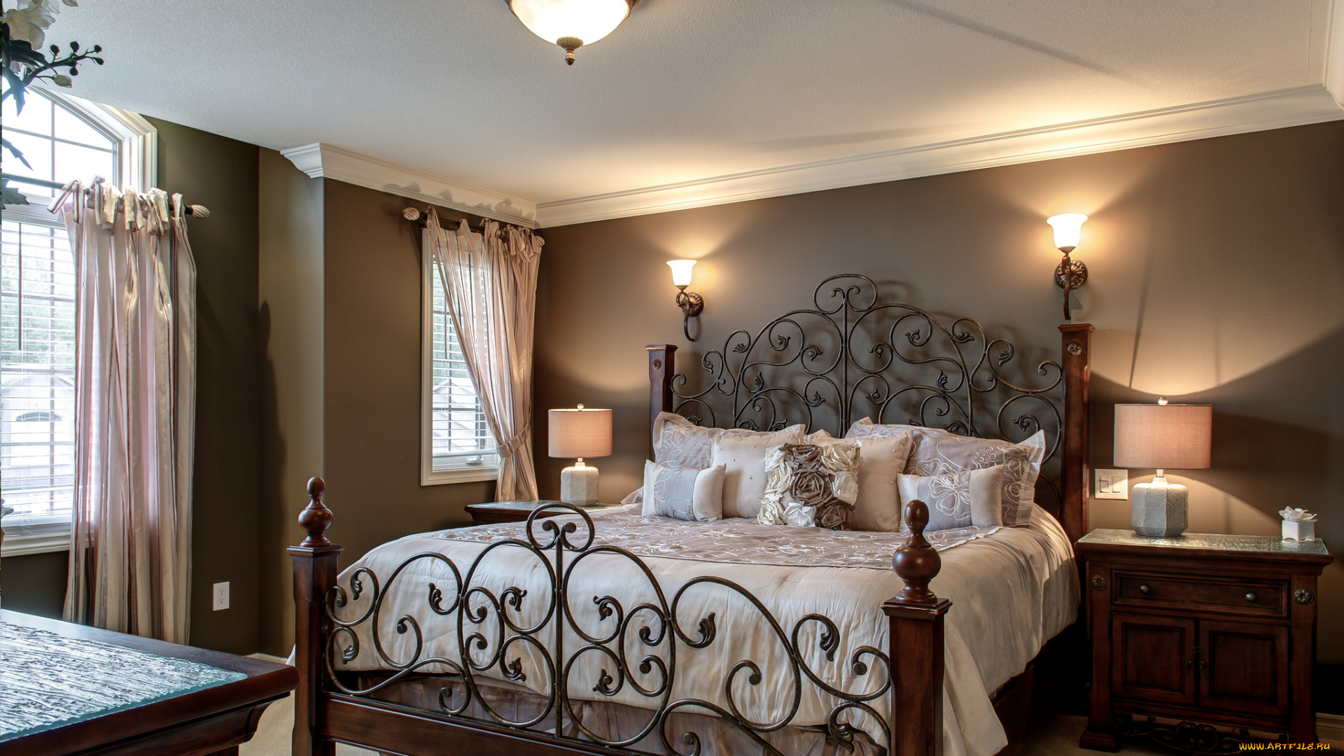 интерьер, спальня, мебель, комната