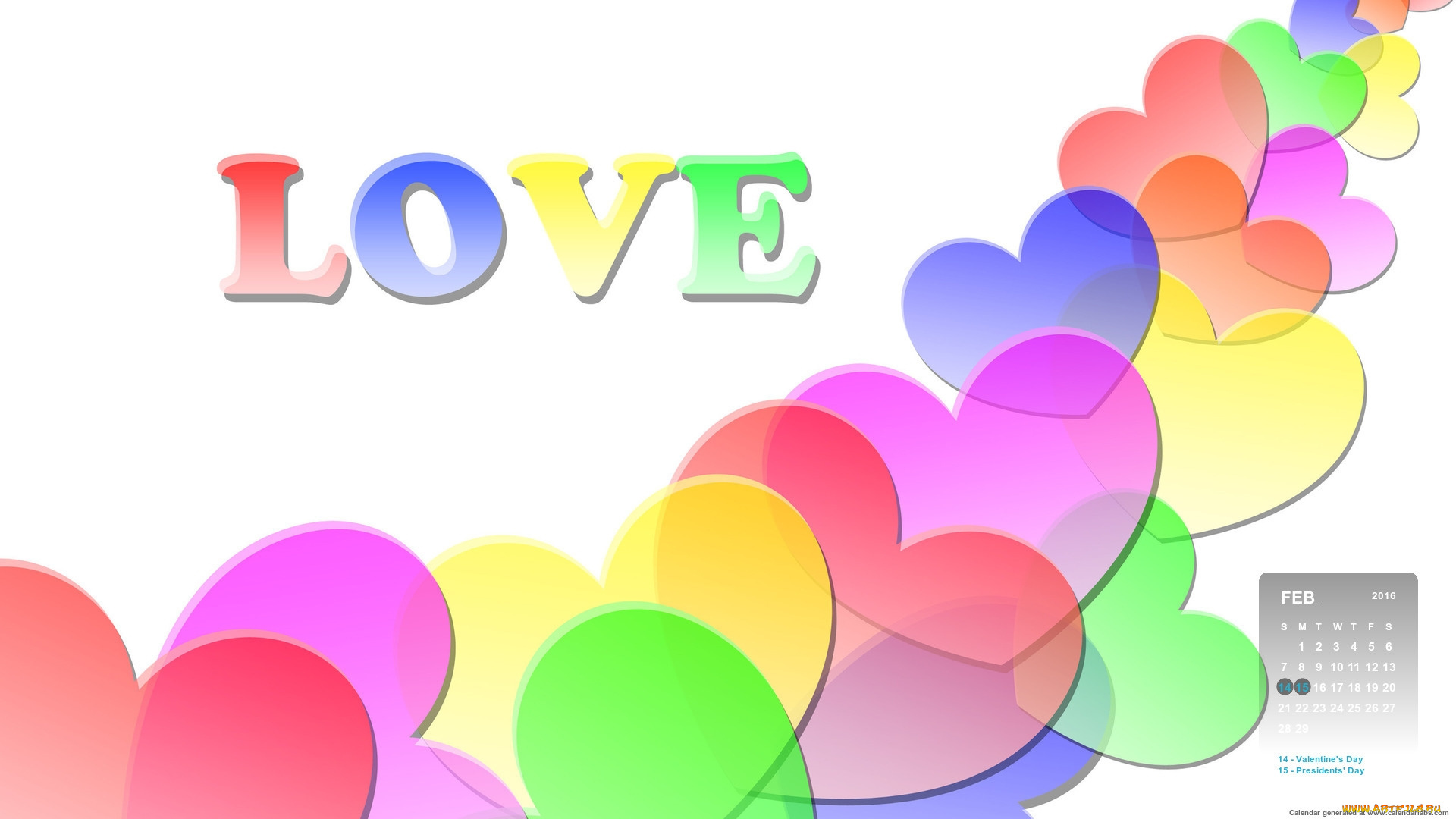 календари, рисованные, , векторная, графика, сердечки